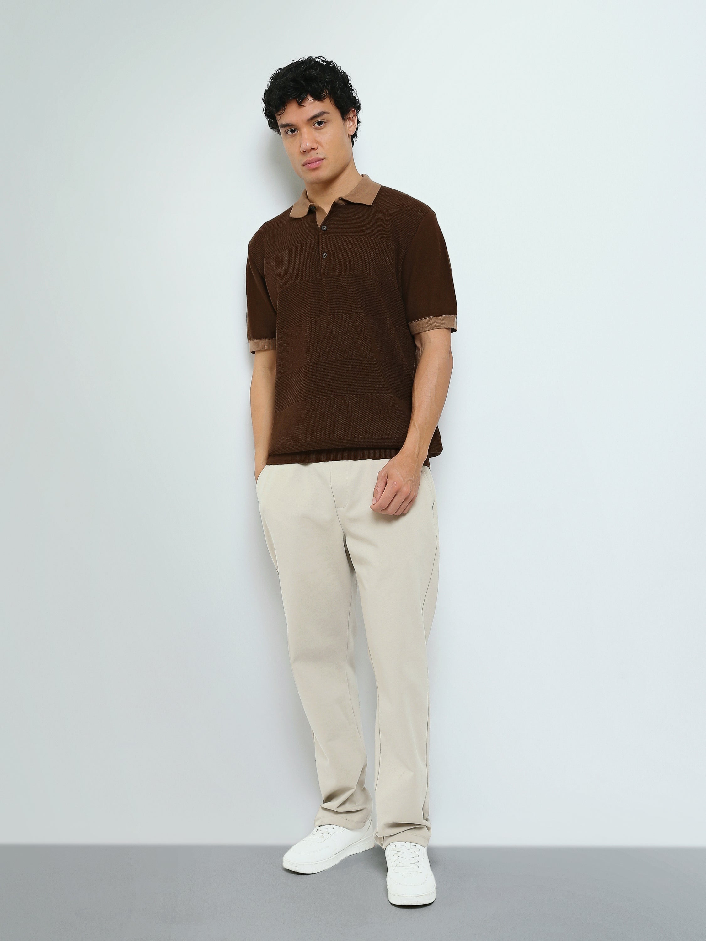 Polo Homme en Maille Texturée à Manches Courtes - POS26S21700063TM1