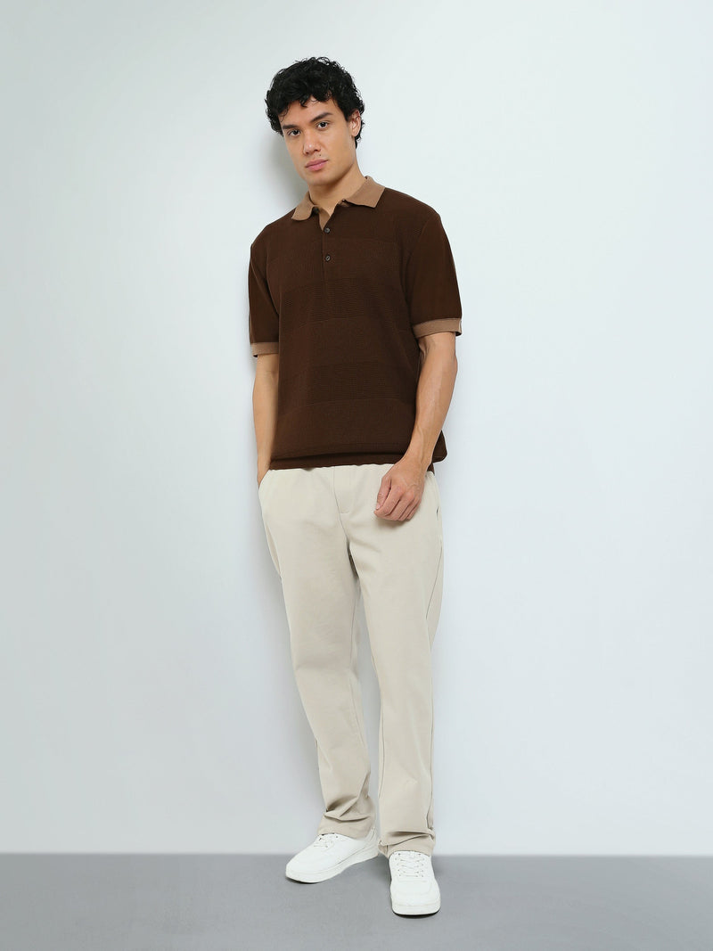 Polo Homme en Maille Texturée à Manches Courtes - POS26S21700063TM1