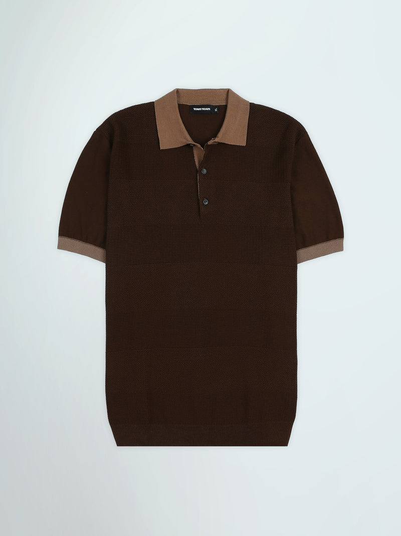 Polo Homme en Maille Texturée à Manches Courtes - POS26S21700063TM1