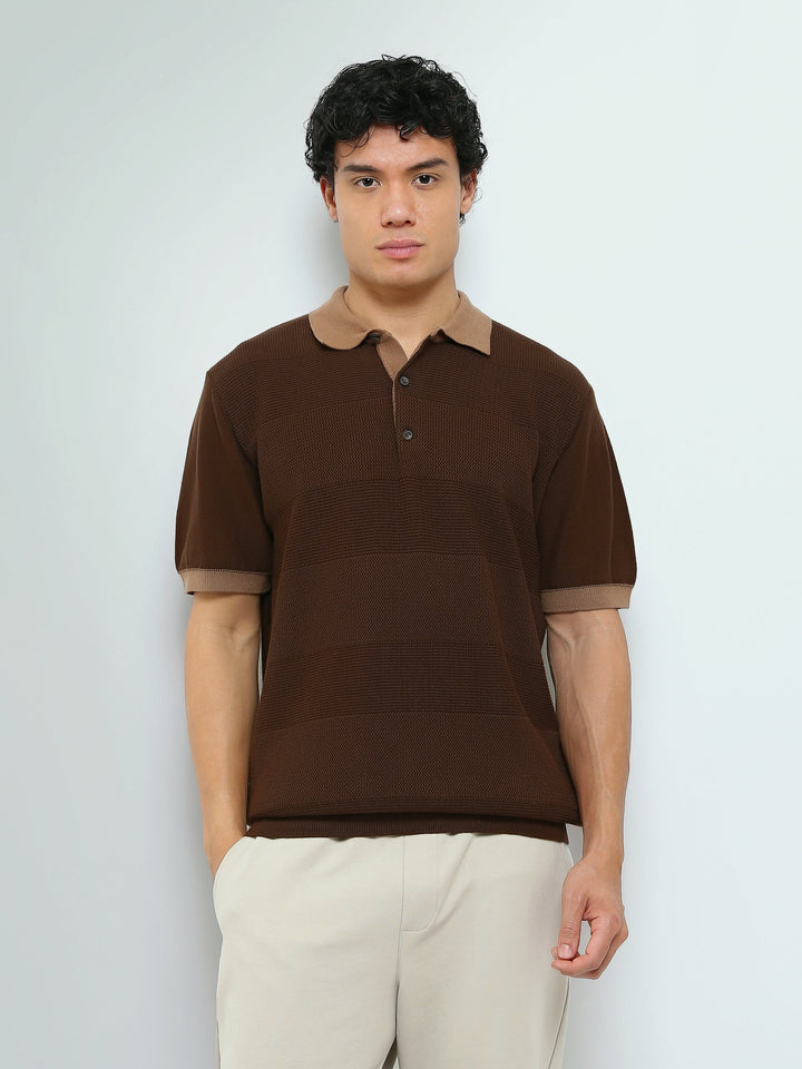 Polo Homme en Maille Texturée à Manches Courtes - POS26S21700063TM1