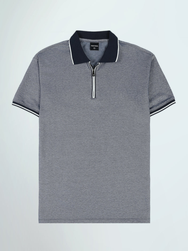 Polo Homme à Col Zippé et Finitions Rayées – Style Casual Chic - POS26SBPW21042TM1