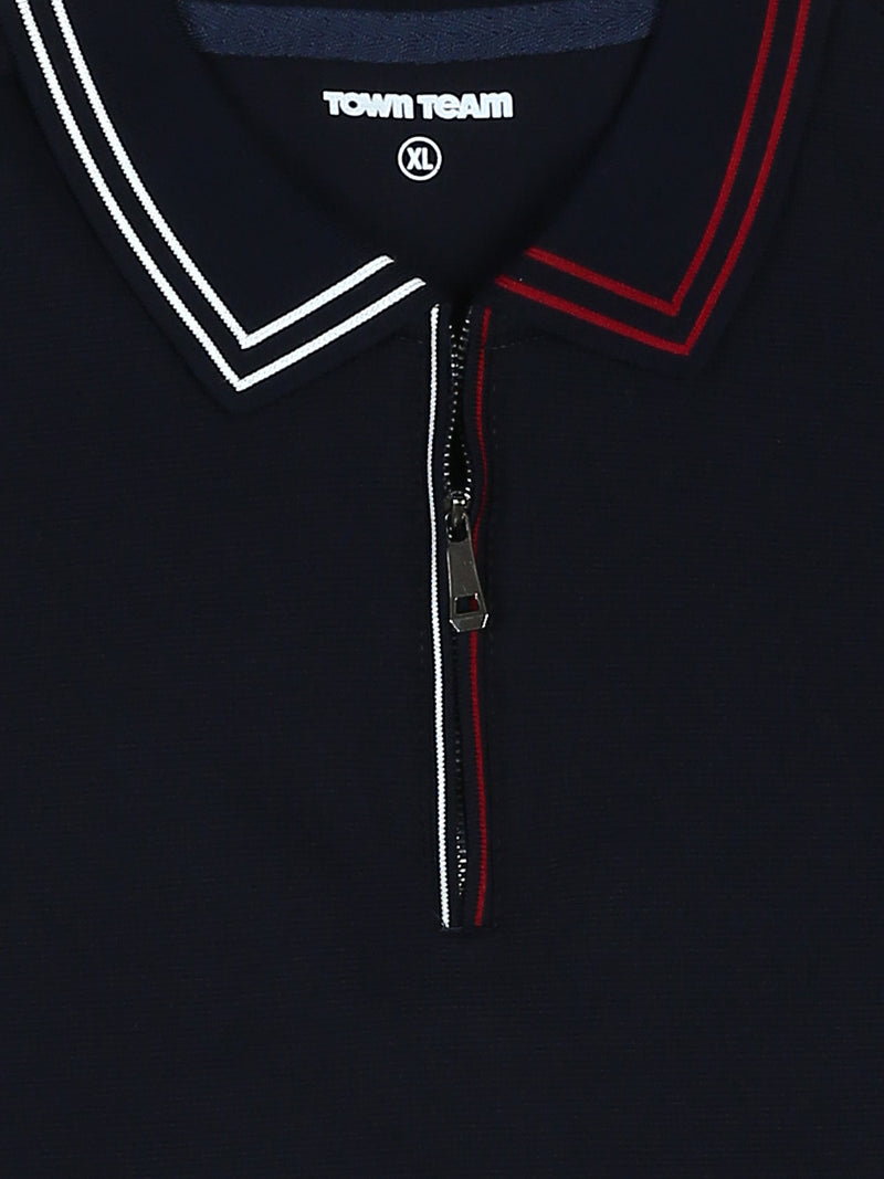 Polo Homme à Col Rayé avec Zip – Style Casual Chic - POS26SEPW21059TM1