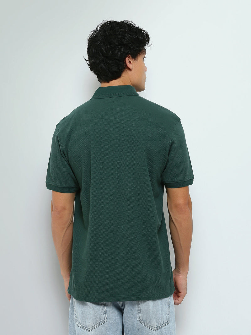 Polo Homme Manches Courtes à Petit Imprimé Poitrine - POS26SPTR21014TM1