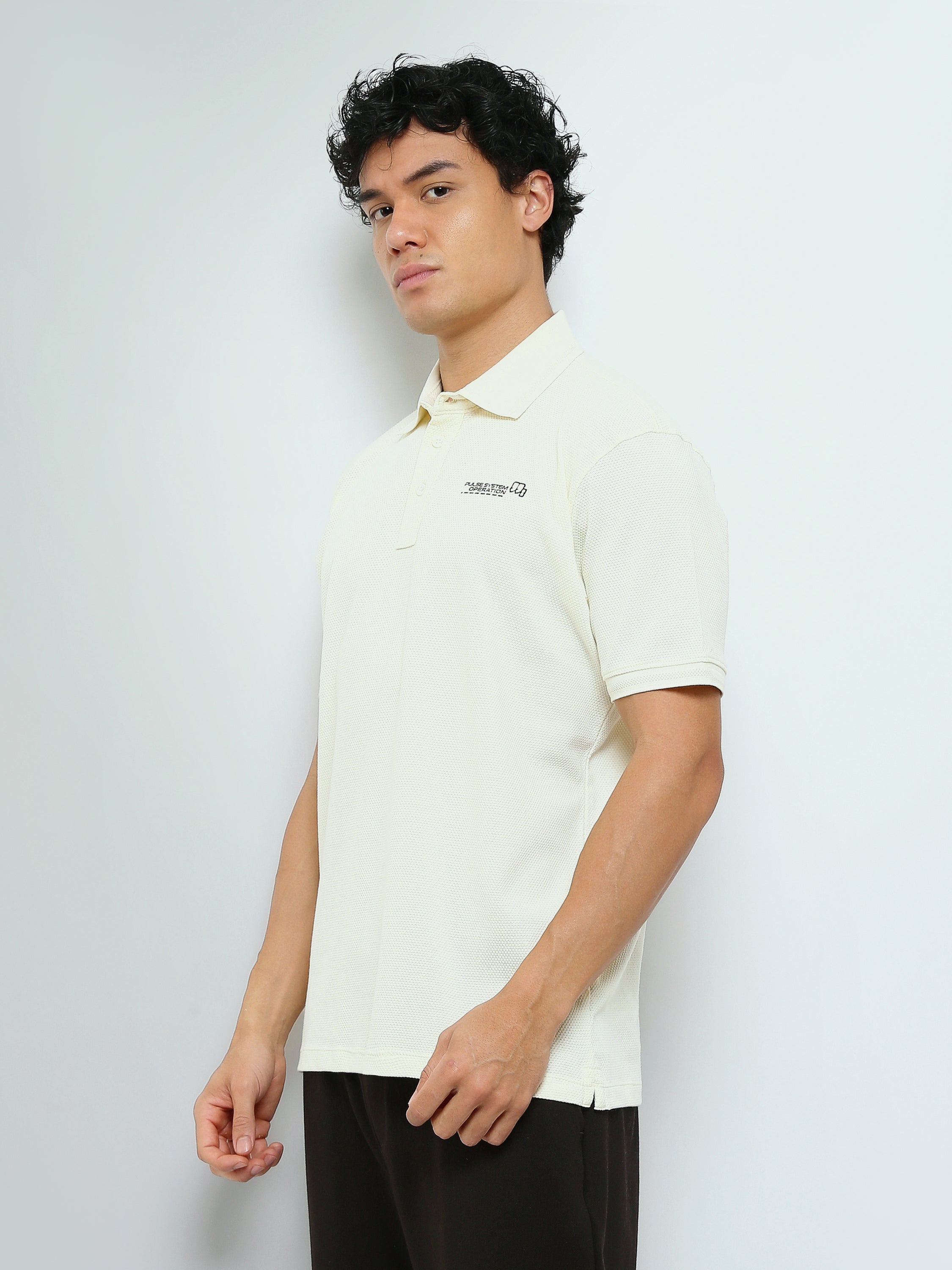 Polo Homme Manches Courtes à Petit Imprimé Poitrine - POS26SPTR21014TM1