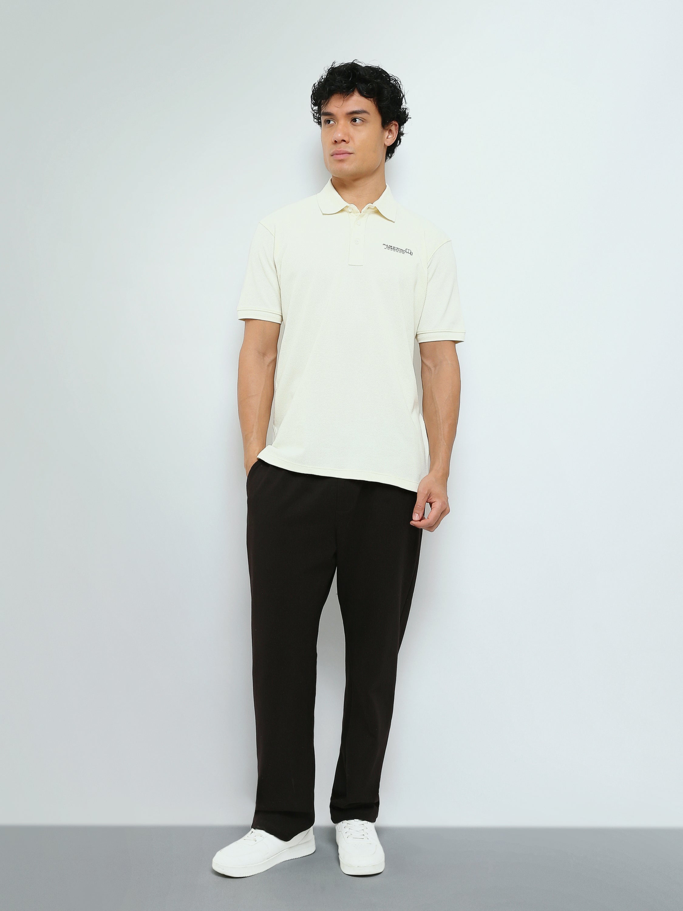 Polo Homme Manches Courtes à Petit Imprimé Poitrine - POS26SPTR21014TM1