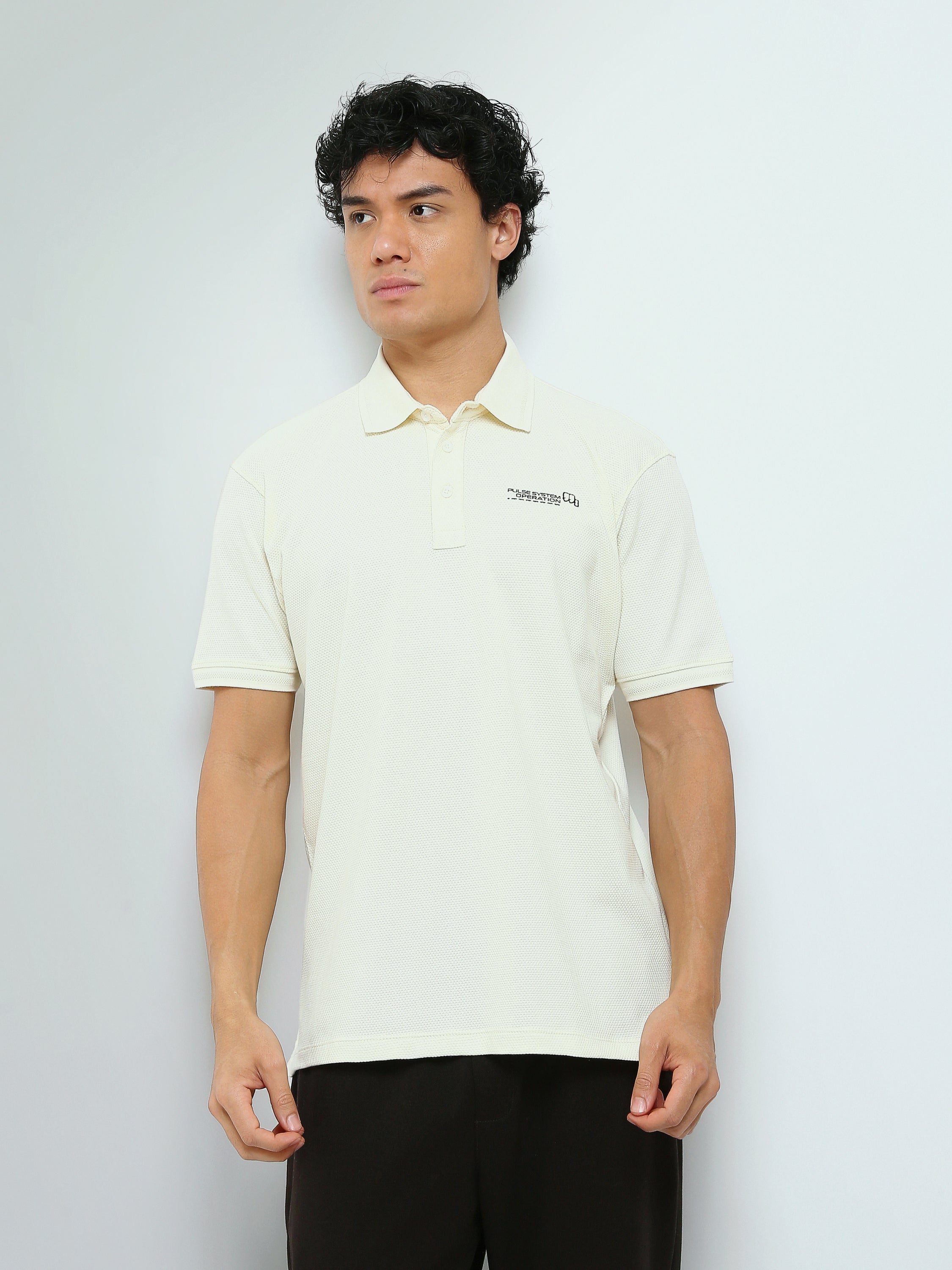 Polo Homme Manches Courtes à Petit Imprimé Poitrine - POS26SPTR21014TM1