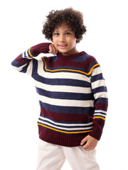 Sweat-shirt pour garçon à rayures avec des couleurs chaudes et modernes - PUL23WAYC27506TB1