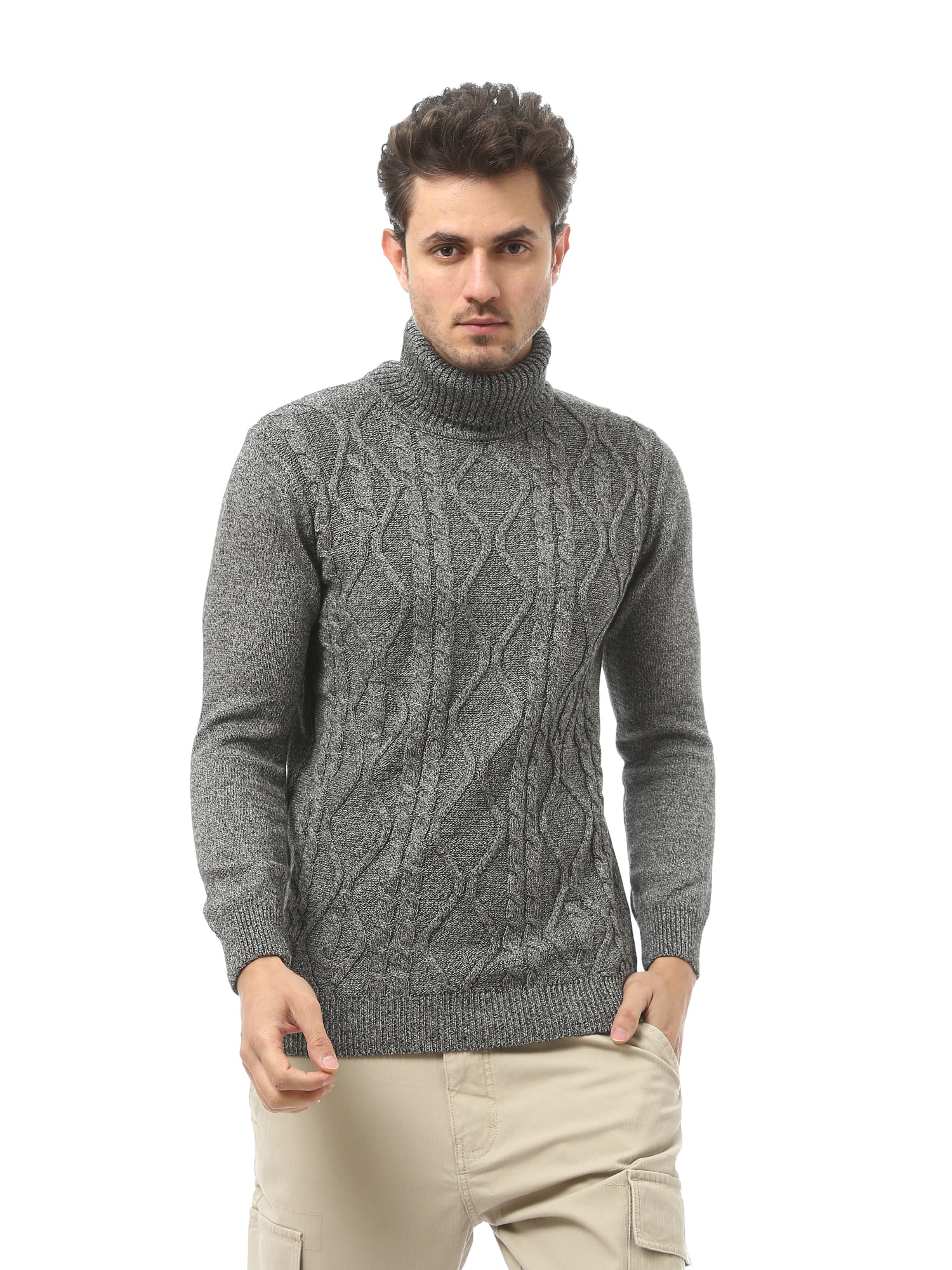 Sweat-shirt homme hiver à col montant chaud et confortable - PUL23WCOT27445TM1