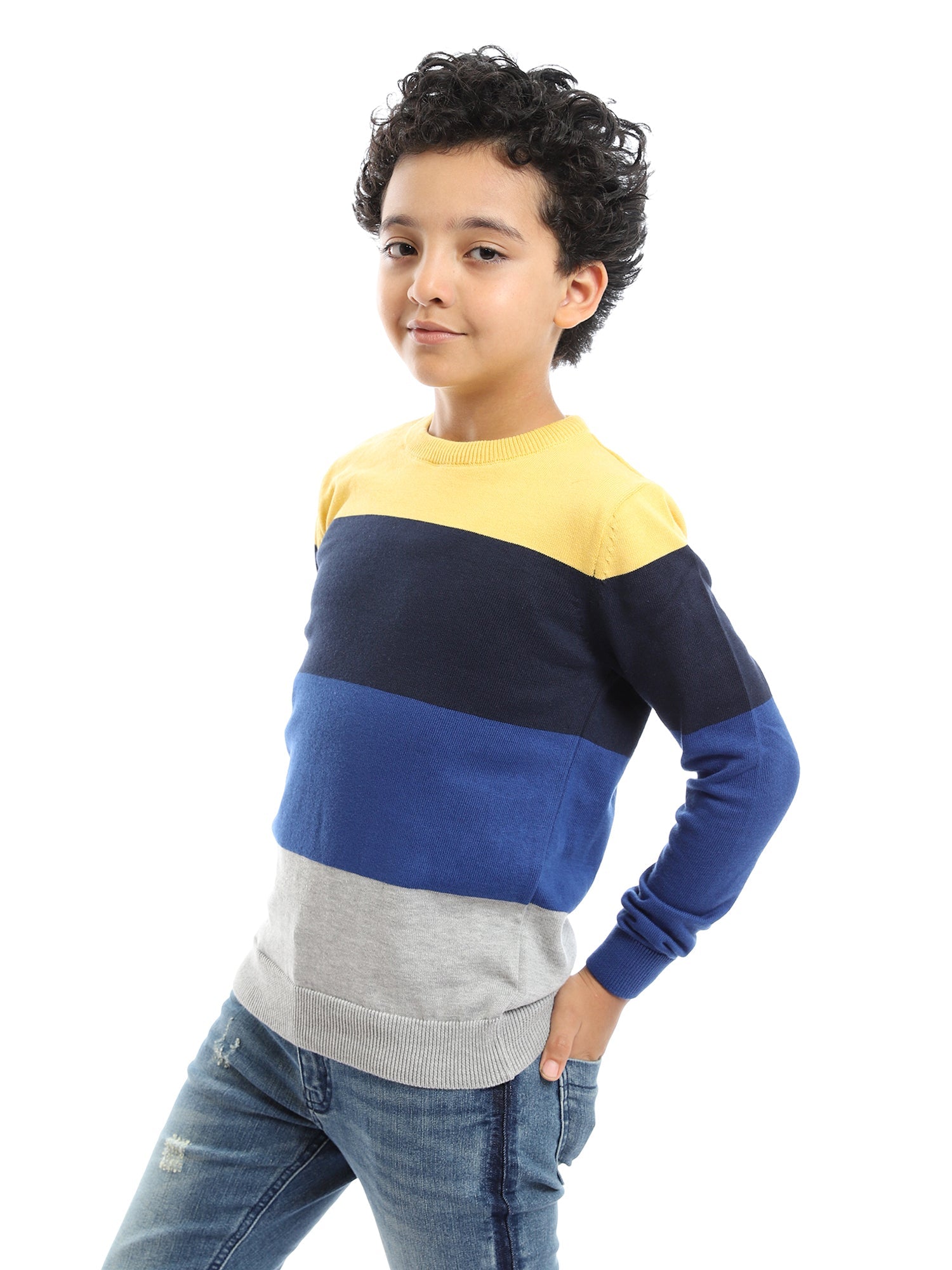 Pull Garçon Élégant à Rayures – Confort et Style Moderne pour le Quotidien - PUL23WCOT27511TB1