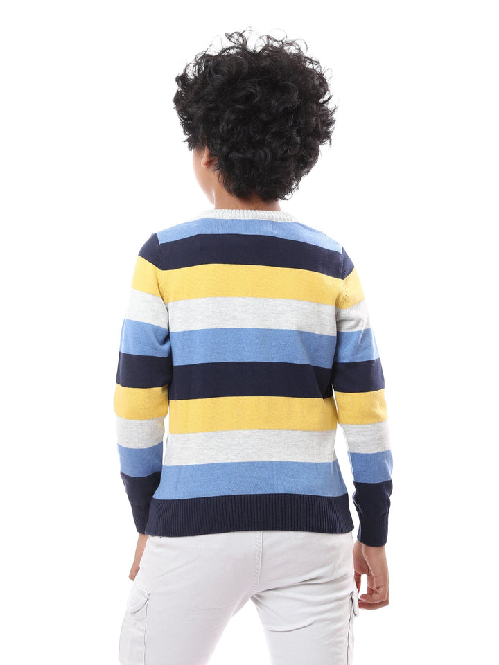 Sweat-shirt pour garçon à rayures avec des couleurs vives - PUL23WCOT27517TB1