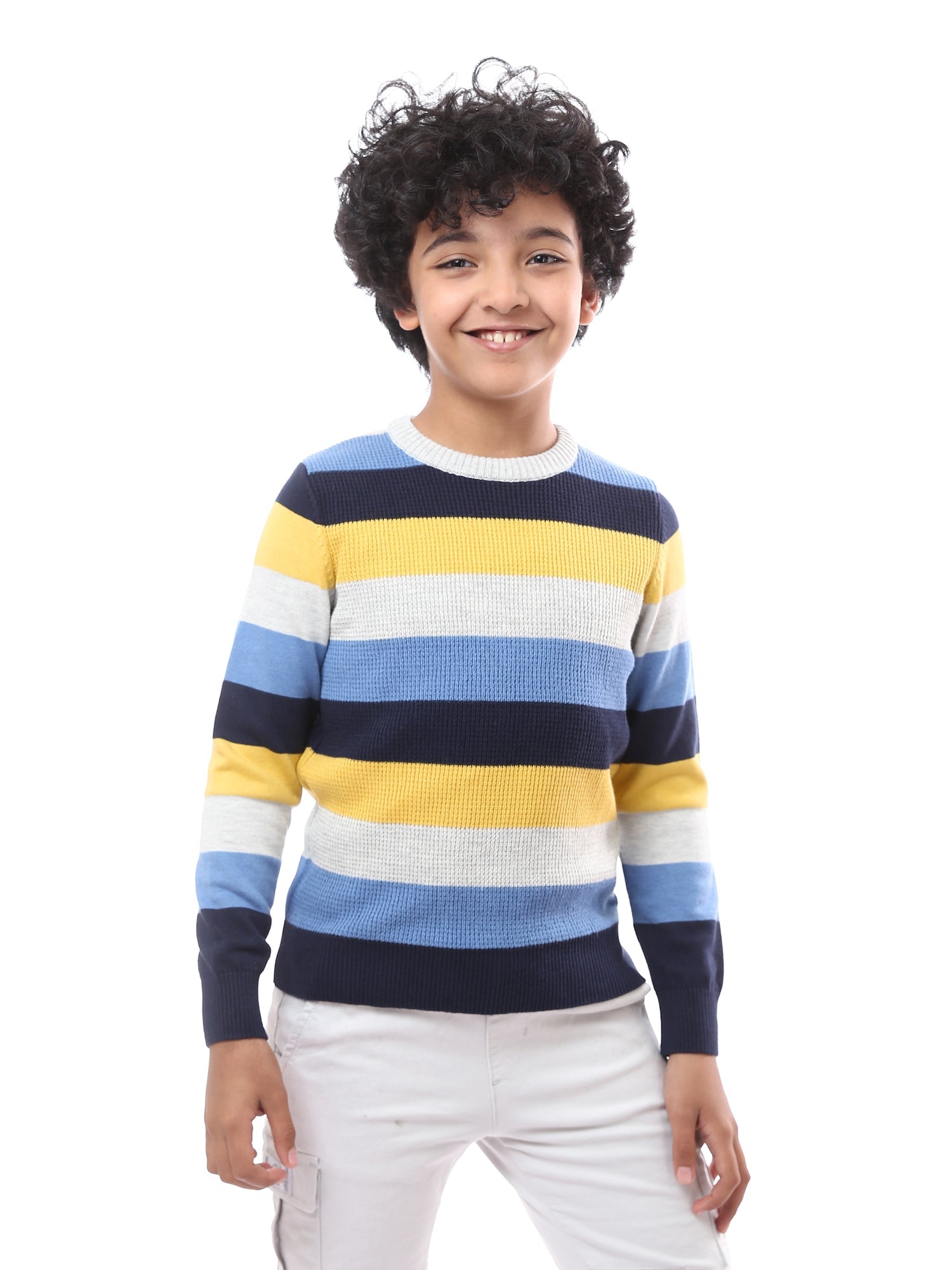 Sweat-shirt garçon rayé aux couleurs vives – PUL23WCOT27517TB1