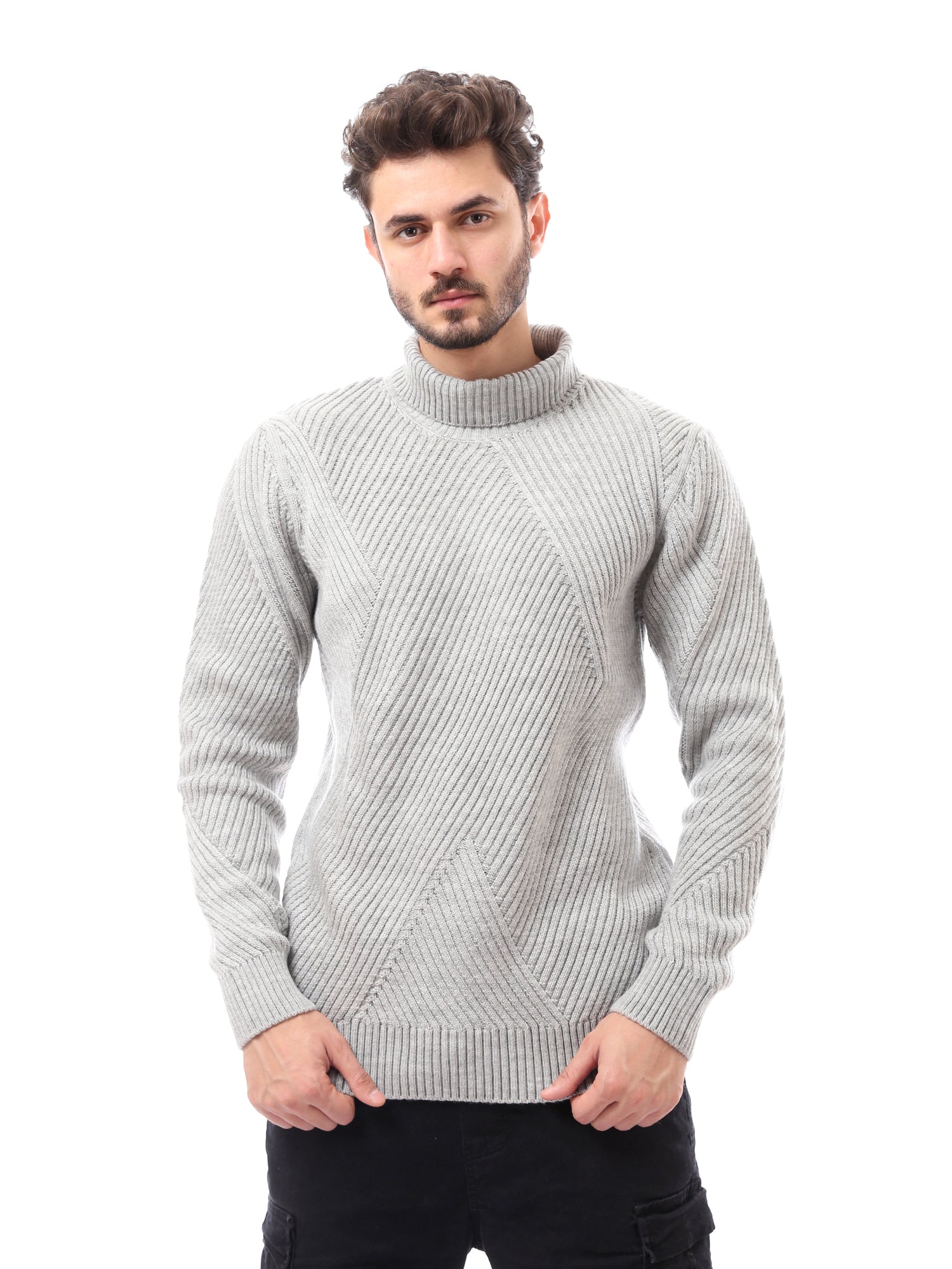 Sweatshirt homme doux avec col haut - PUL24WPPH27647TM1