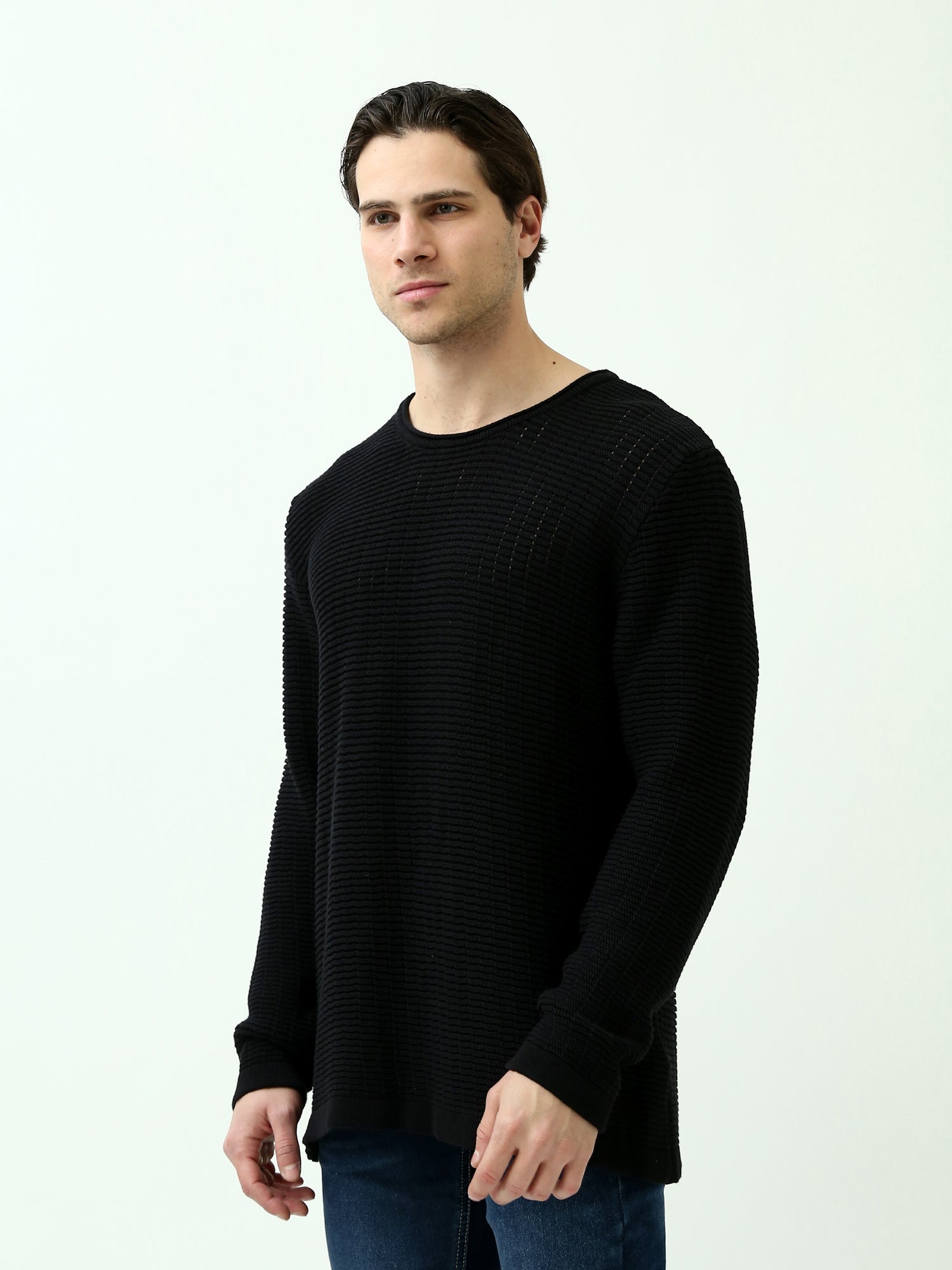 بلوفر رجالي بحياكة مميزة وقصّة مريحة - PUL24WPPR27668TM1