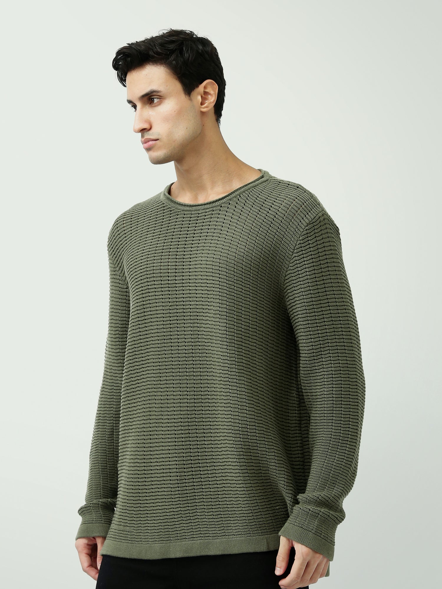 بلوفر رجالي بحياكة مميزة وقصّة مريحة - PUL24WPPR27668TM1