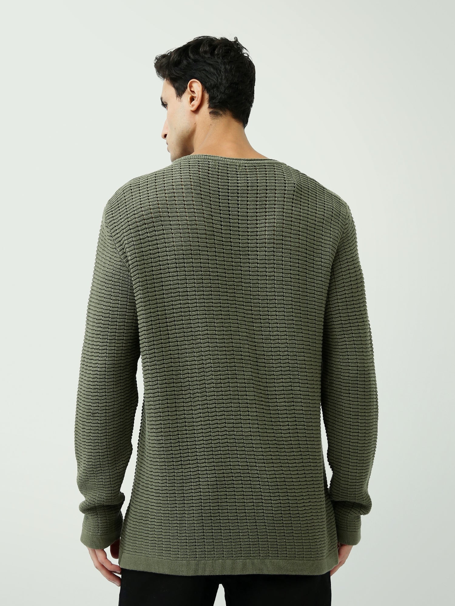 بلوفر رجالي بحياكة مميزة وقصّة مريحة - PUL24WPPR27668TM1