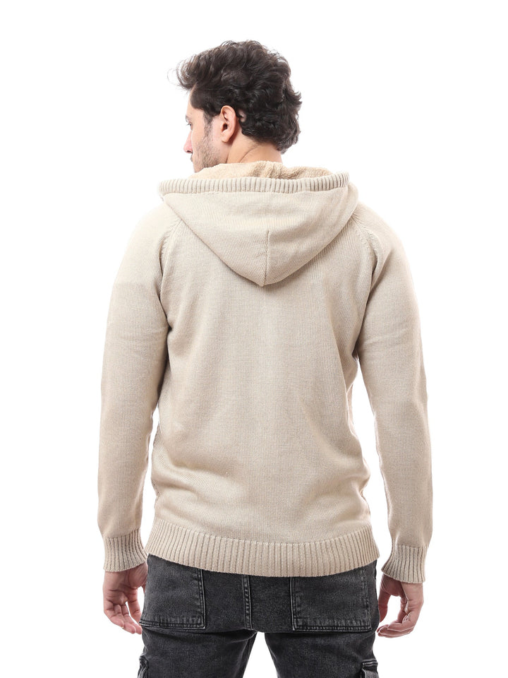 بلوفر رجالي بسحاب وغطاء رأس بتصميم عصري -PUL24WPPZ27623TM1