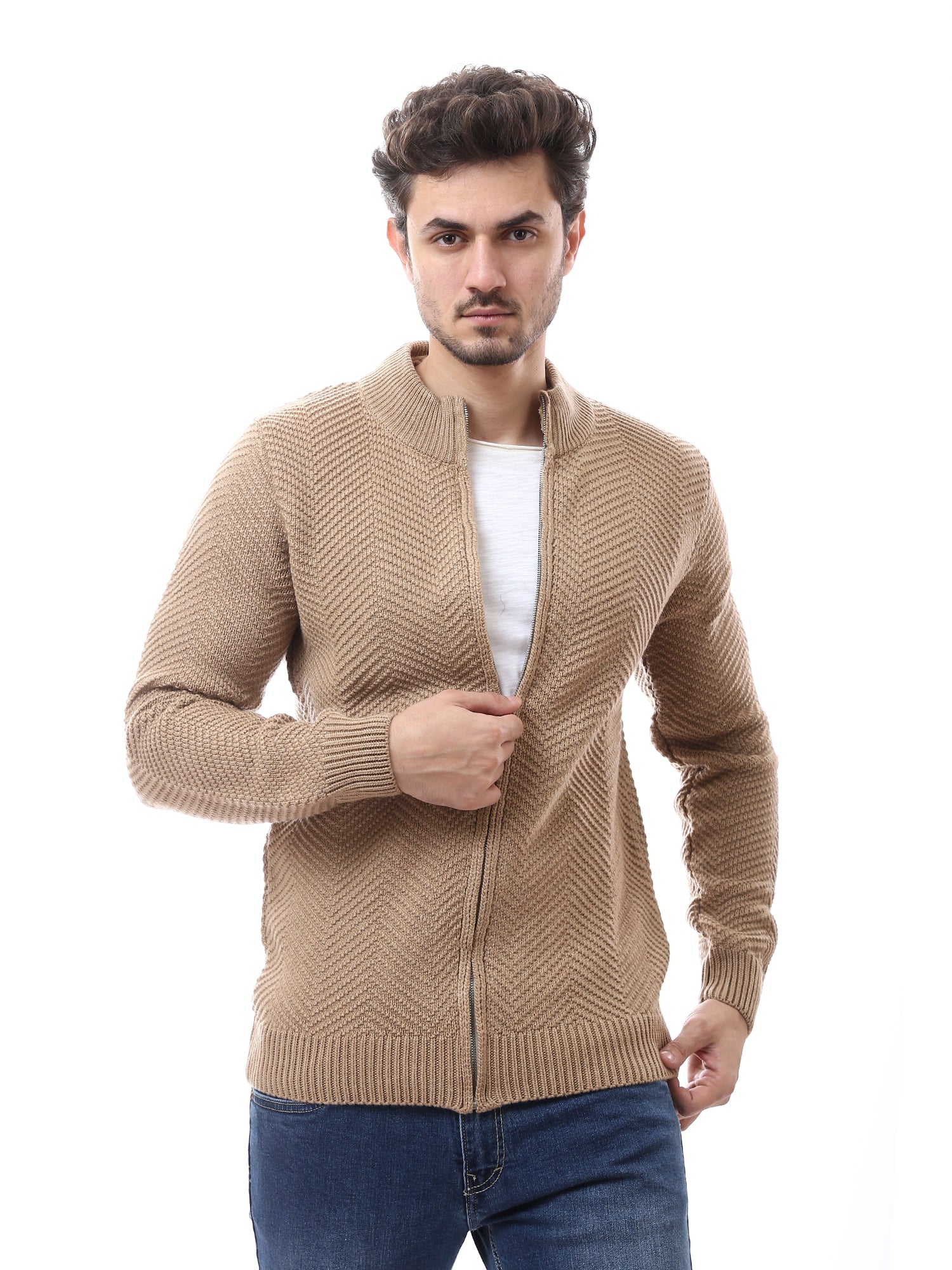 Pull pour homme avec fermeture éclair moderne et élégant - PUL24WPPZ27628TM1