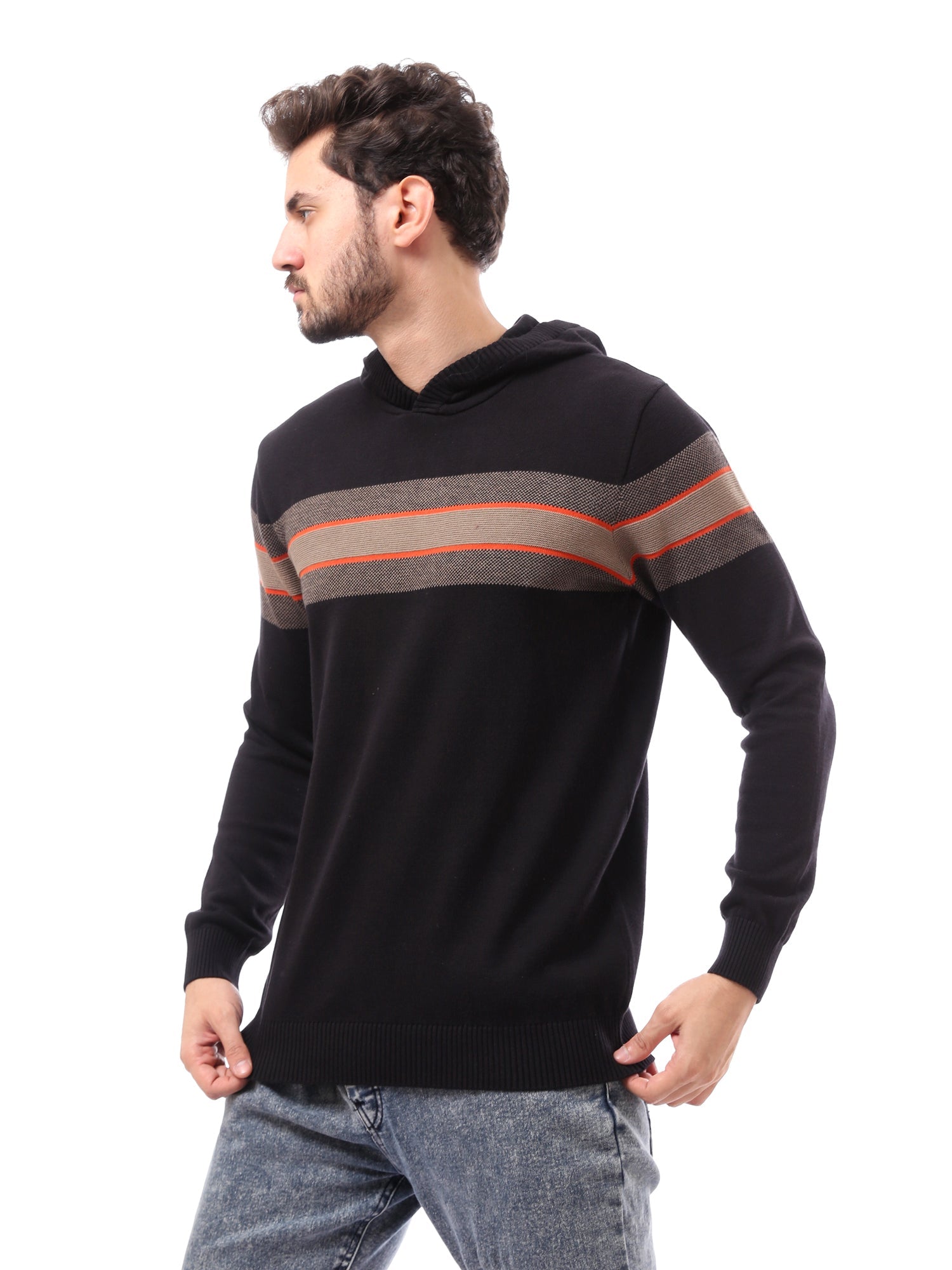 Pull Homme Chaleureux avec Rayures au Niveau du Torse – Confort et Style Moderne - PUL24WPSD27624TM1