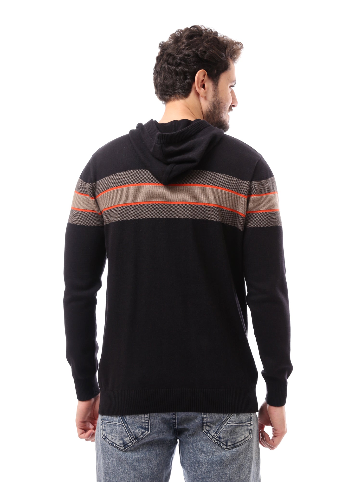 Pull homme à capuche avec design rayé pour un look hivernal élégant – PUL24WPSD27624TM1