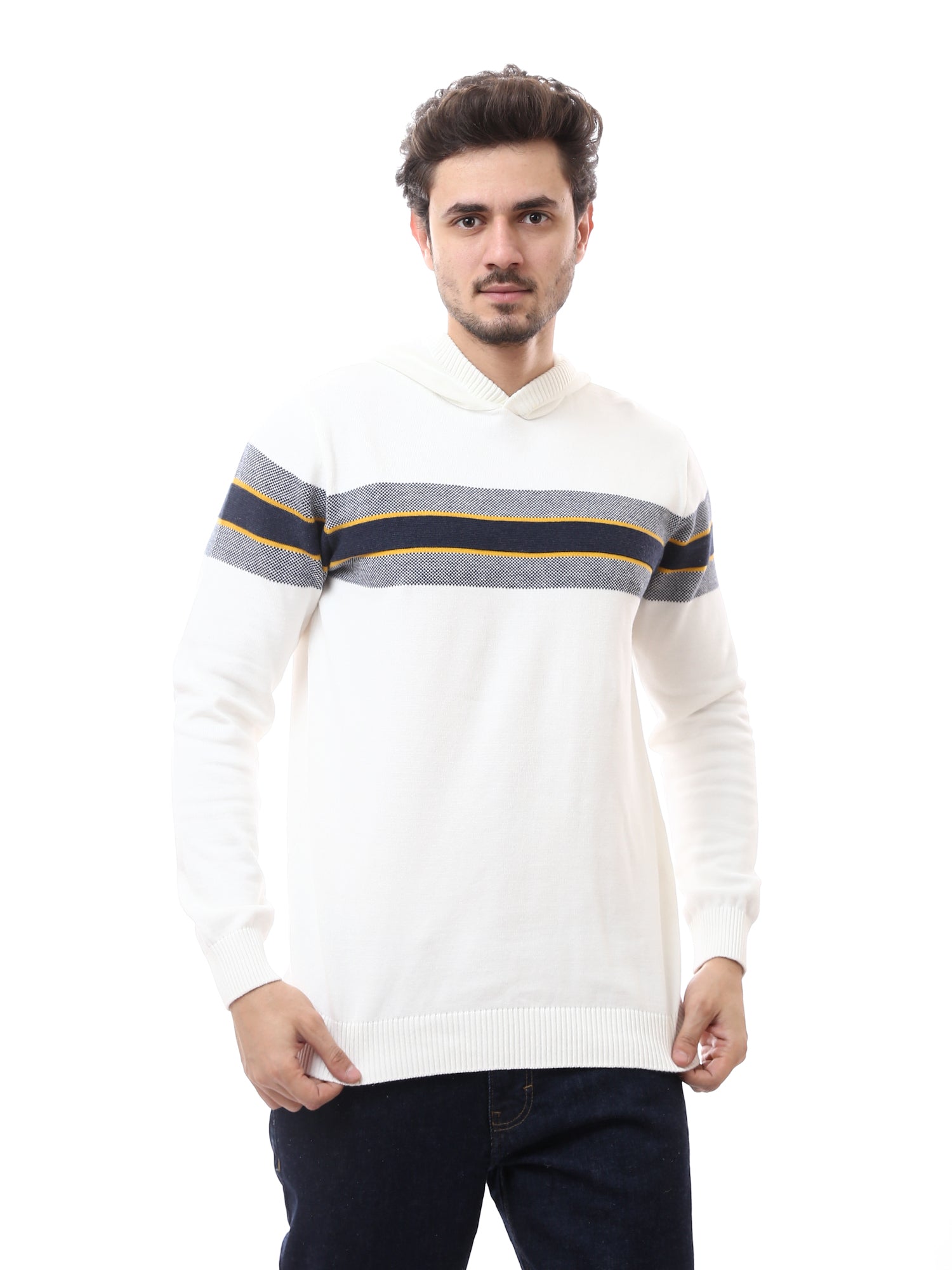 Pull Homme Chaleureux avec Rayures au Niveau du Torse – Confort et Style Moderne - PUL24WPSD27624TM1