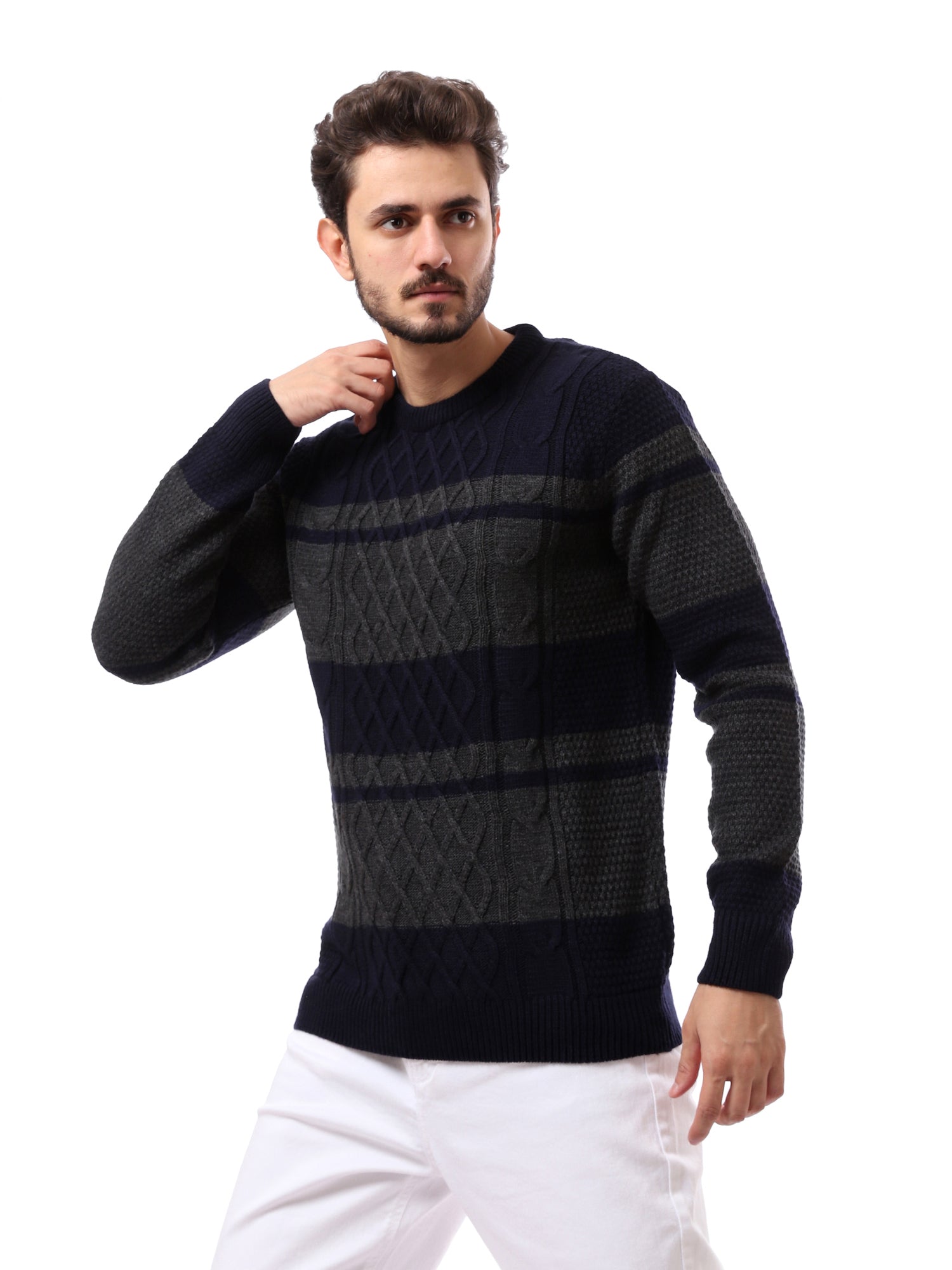 Pull d'hiver pour homme avec motif élégant - PUL24WPSR27613TM1