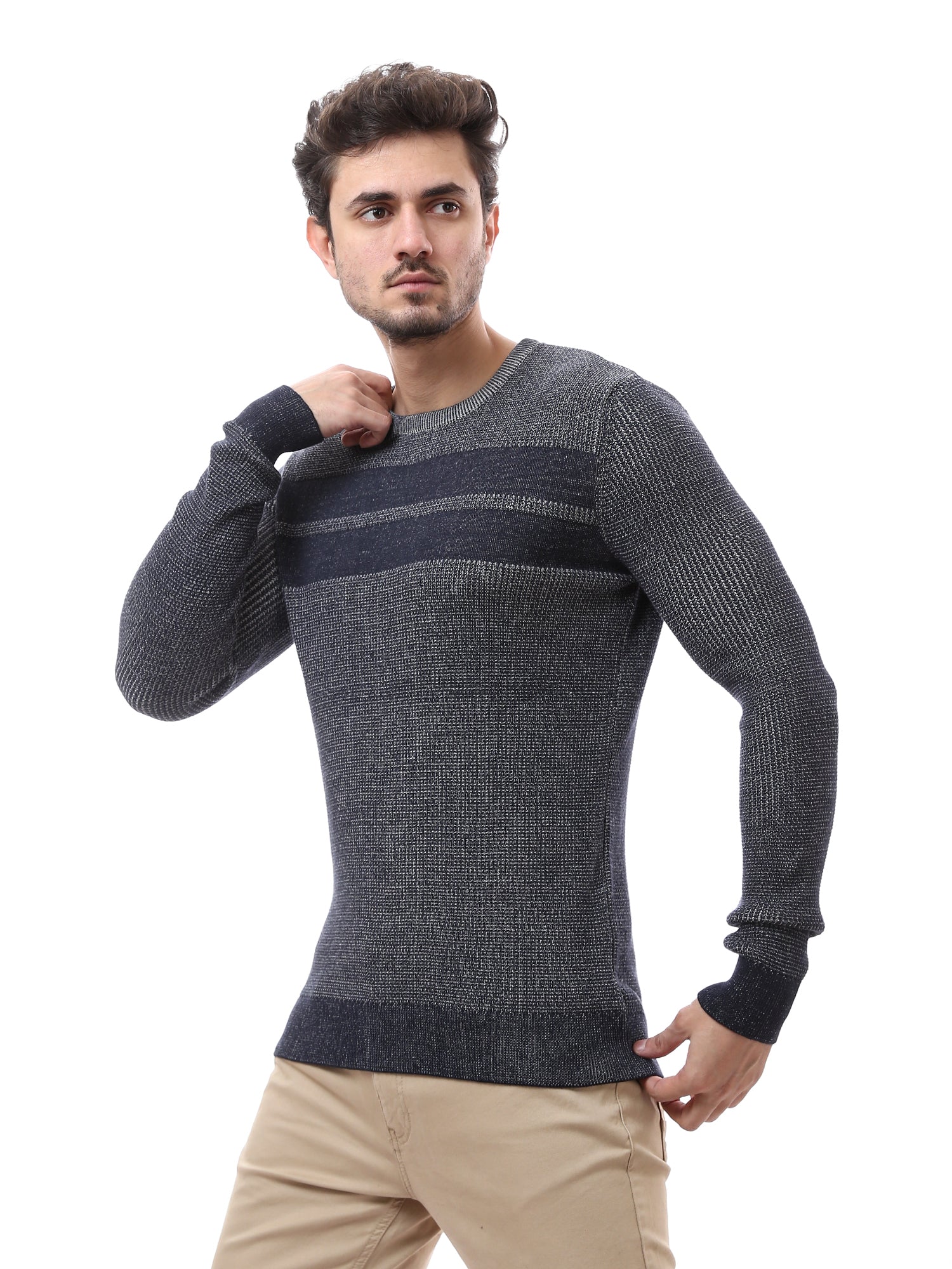 Sweatshirt homme à manches longues au design moderne - PUL24WPSR27656TM1
