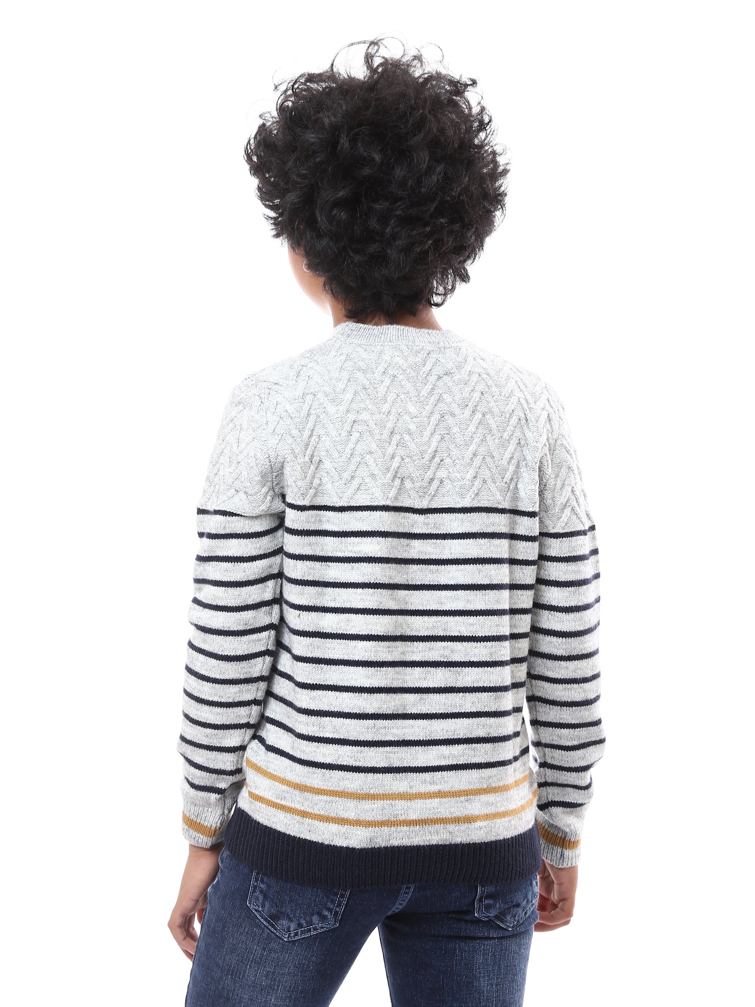 Sweatshirt pour enfants à rayures au design moderne et élégant - PUL24WPSR27702TB1