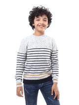 Pull Garçon à Rayures - Design Moderne avec Col Rond -PUL24WPSR27702TB1