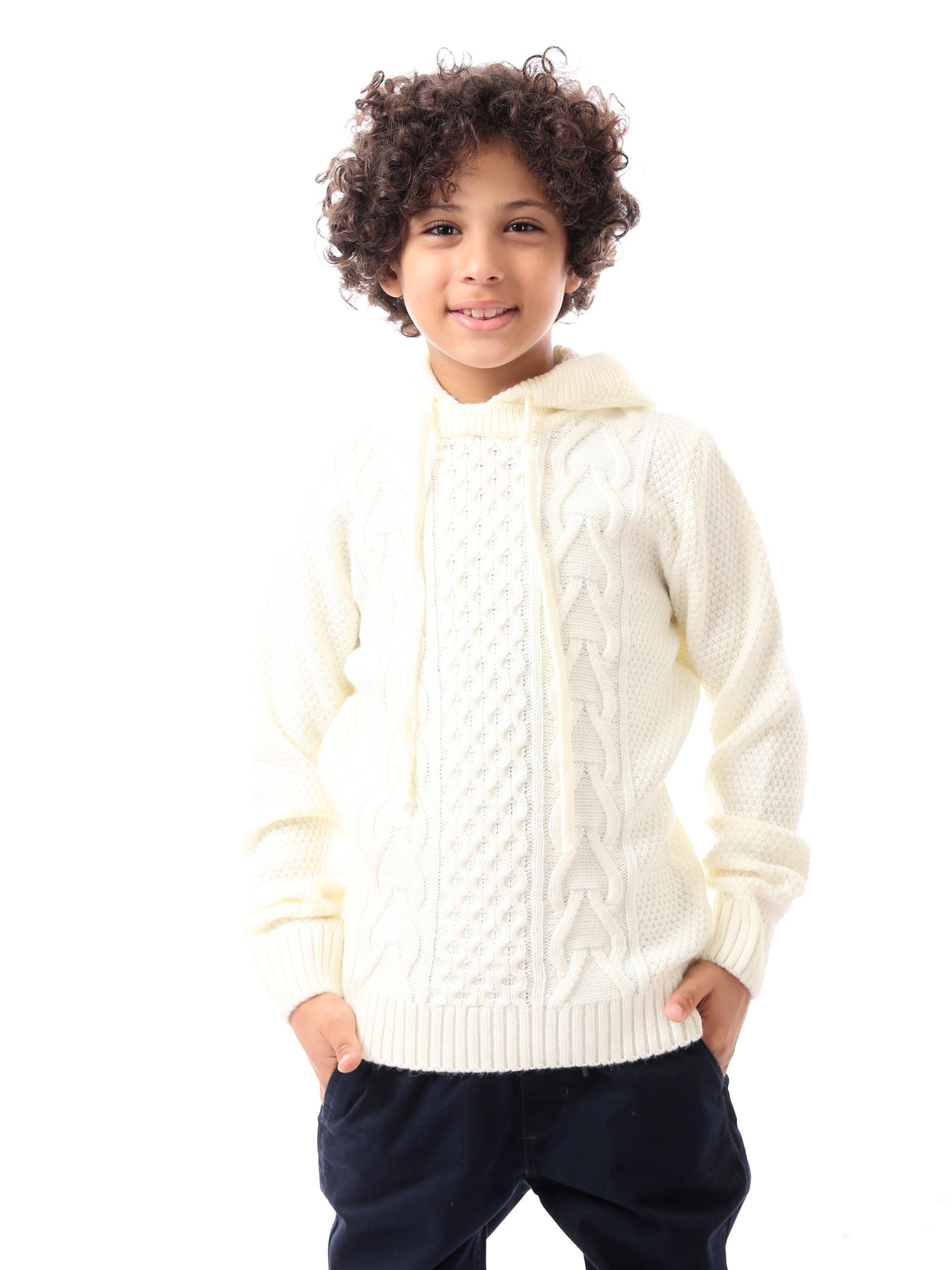 Pull d'hiver pour garçon avec capuche et design chaud - PUL24WPPD27633TB1