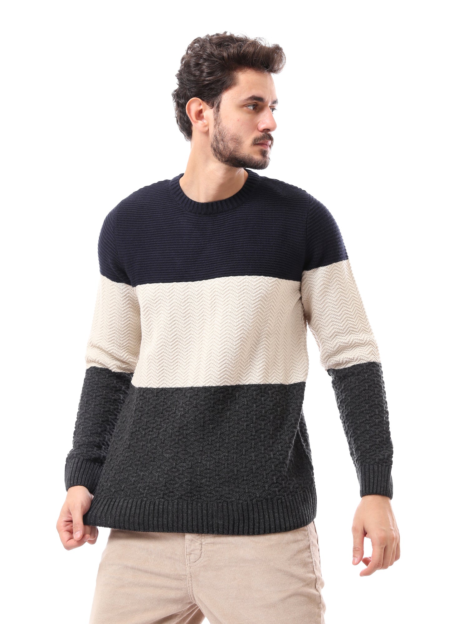 Pull homme d’hiver en maille au design élégant - PUL24WPCR27600TM1