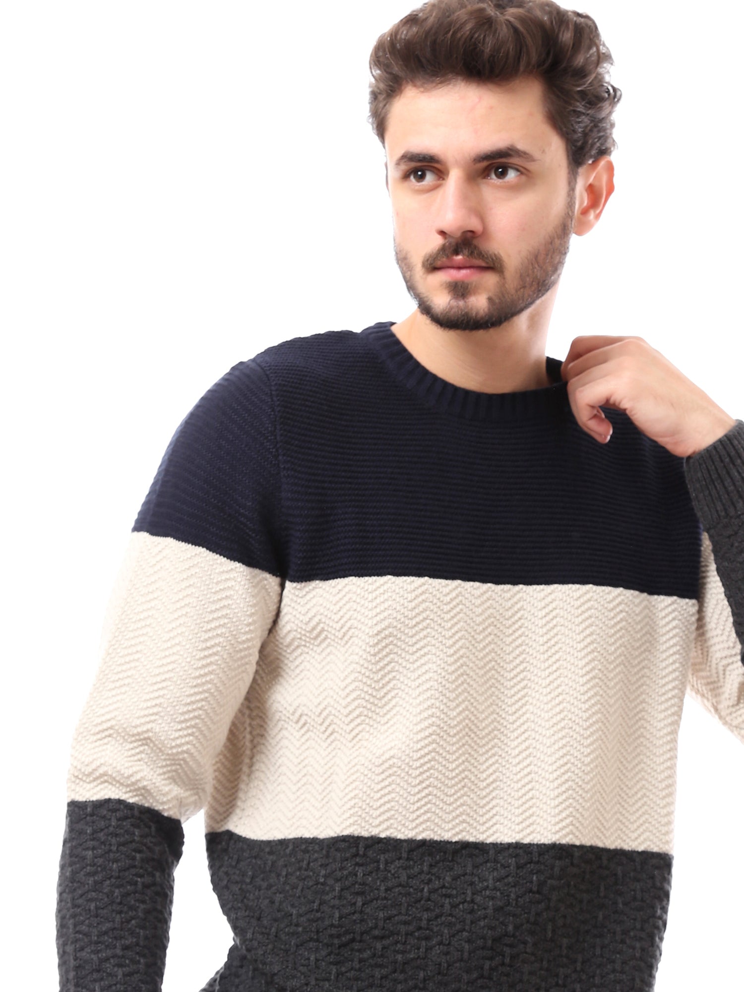 Pull homme d’hiver en maille au design élégant - PUL24WPCR27600TM1