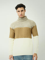 Pull homme à col montant avec maille élégante pour un look hivernal chaud – PUL25WPCH27801TM1