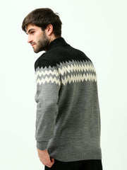 Sweatshirt homme à col zippé avec design contrasté - PUL25WPJH27822TM1