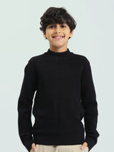 Pull garçon à col montant en maille texturée – PUL25WPPX27837TB1