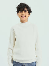 Pull garçon à col montant en maille texturée – PUL25WPPX27837TB1