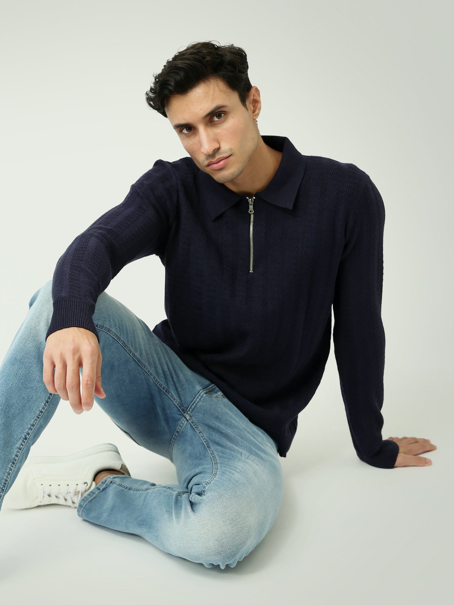 Sweater Homme Élégant – Design Moderne avec Col Polo et Fermeture Éclair - PUL25WPPZ27853TM1