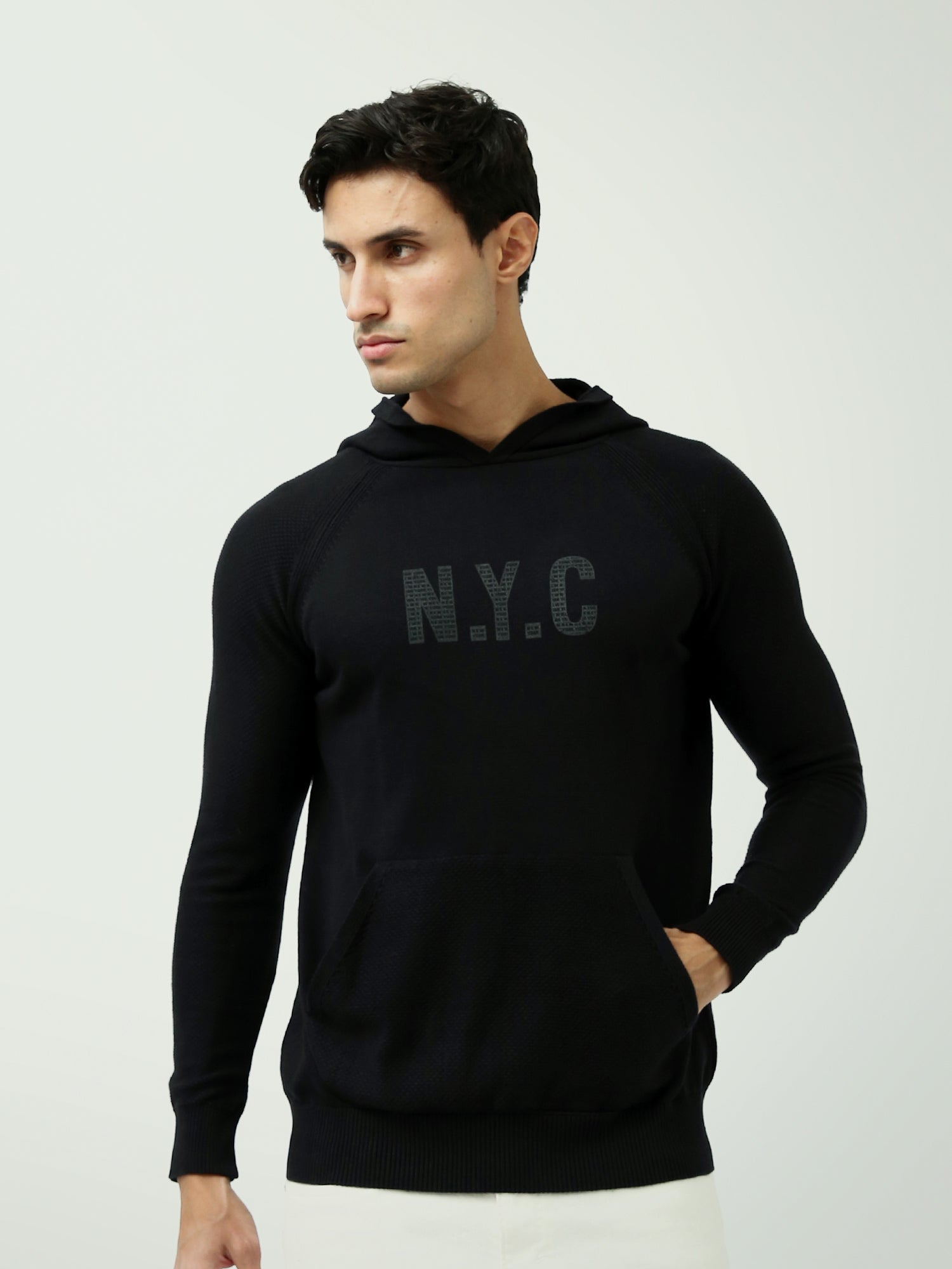 كنزة رجالية بقبعة بتصميم شبابي وقصة مريحة - PUL25WPRD27816TM1