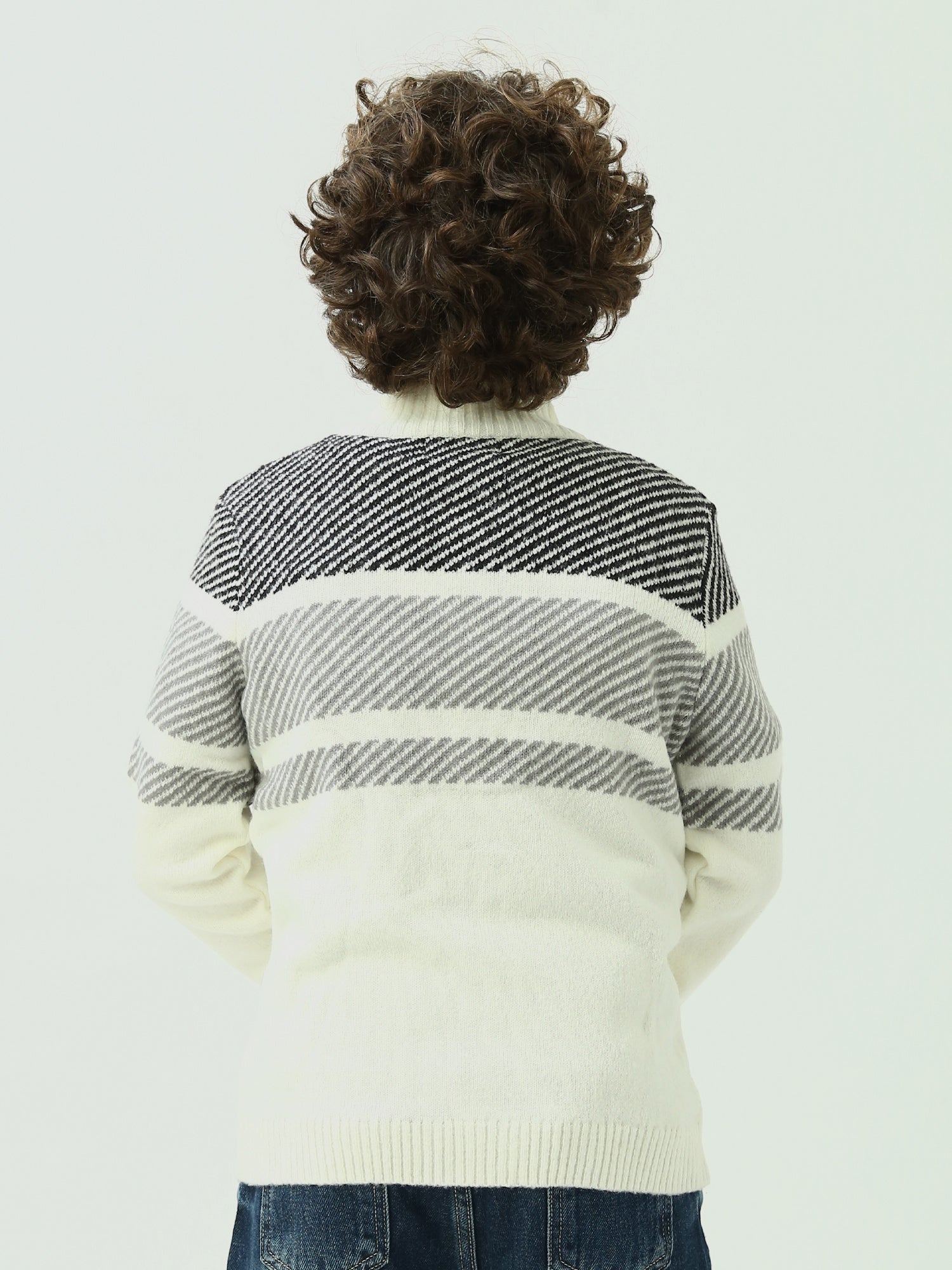 Cardigan Garçon Confortable avec Fermeture Éclair – Design Rayé Moderne pour les Jours Froids - PUL25WPSZ27803TB1