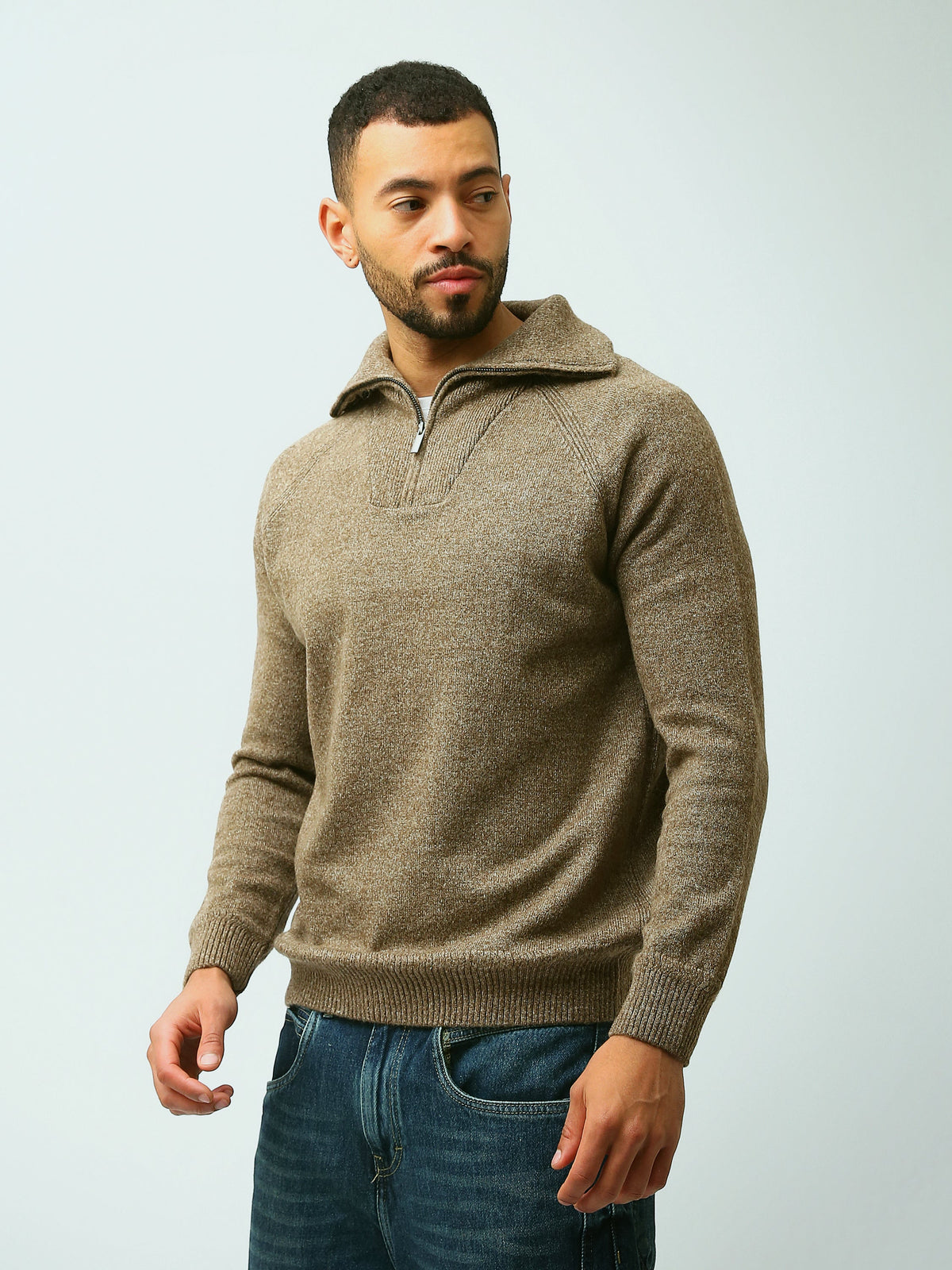 Pull Homme en Maille à Col Camionneur Zippé – Style Casual Chic - PUL26WPPF27911TM1