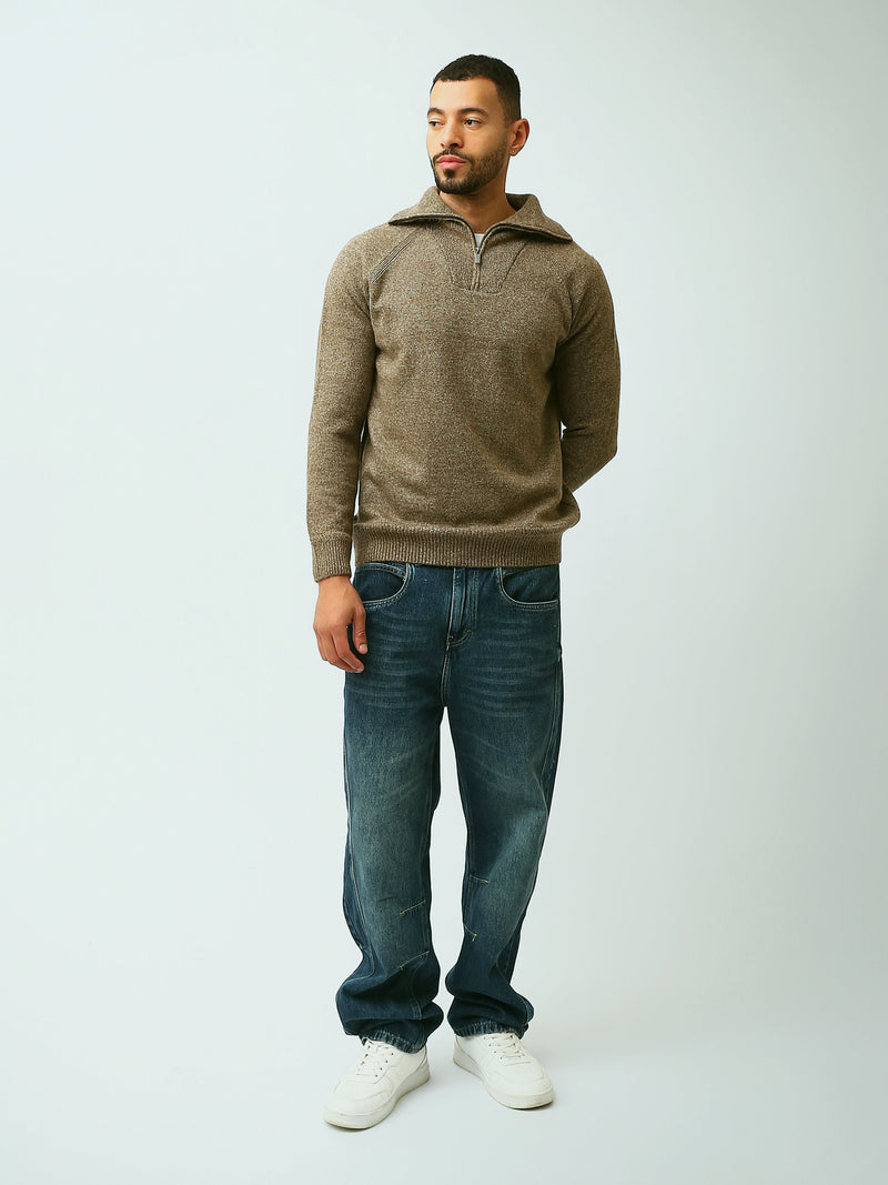 Pull Homme en Maille à Col Camionneur Zippé – Style Casual Chic - PUL26WPPF27911TM1