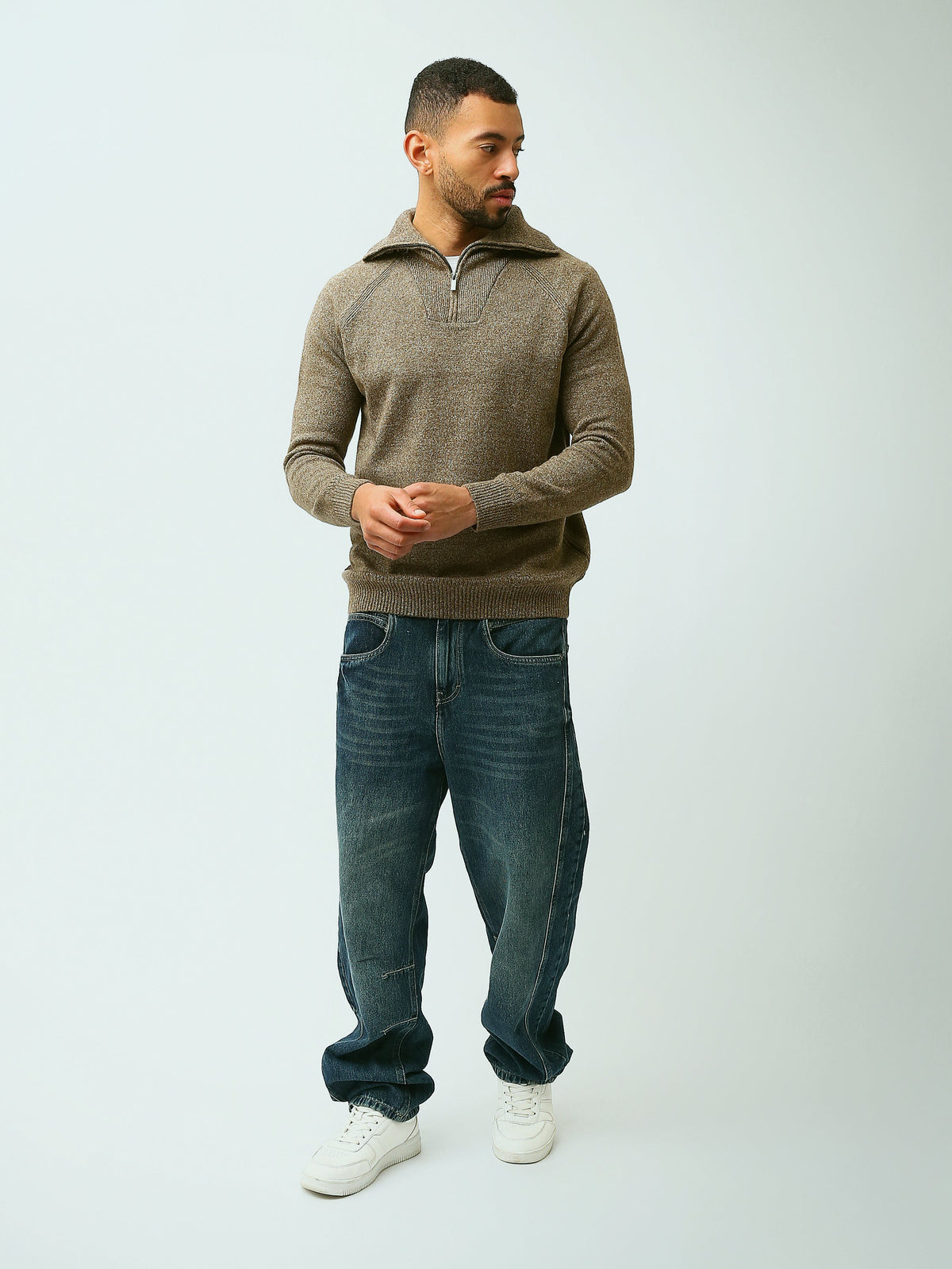 Pull Homme en Maille à Col Camionneur Zippé – Style Casual Chic - PUL26WPPF27911TM1