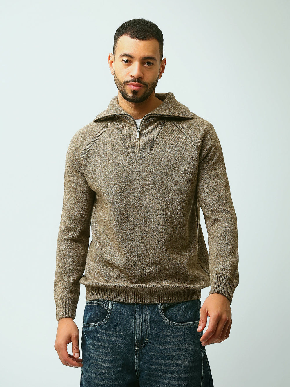 Pull Homme en Maille à Col Camionneur Zippé – Style Casual Chic - PUL26WPPF27911TM1