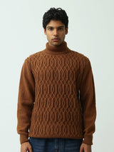 Pull homme à col roulé en maille torsadée – Élégance et confort au quotidien - PUL26WPPH27922TM1