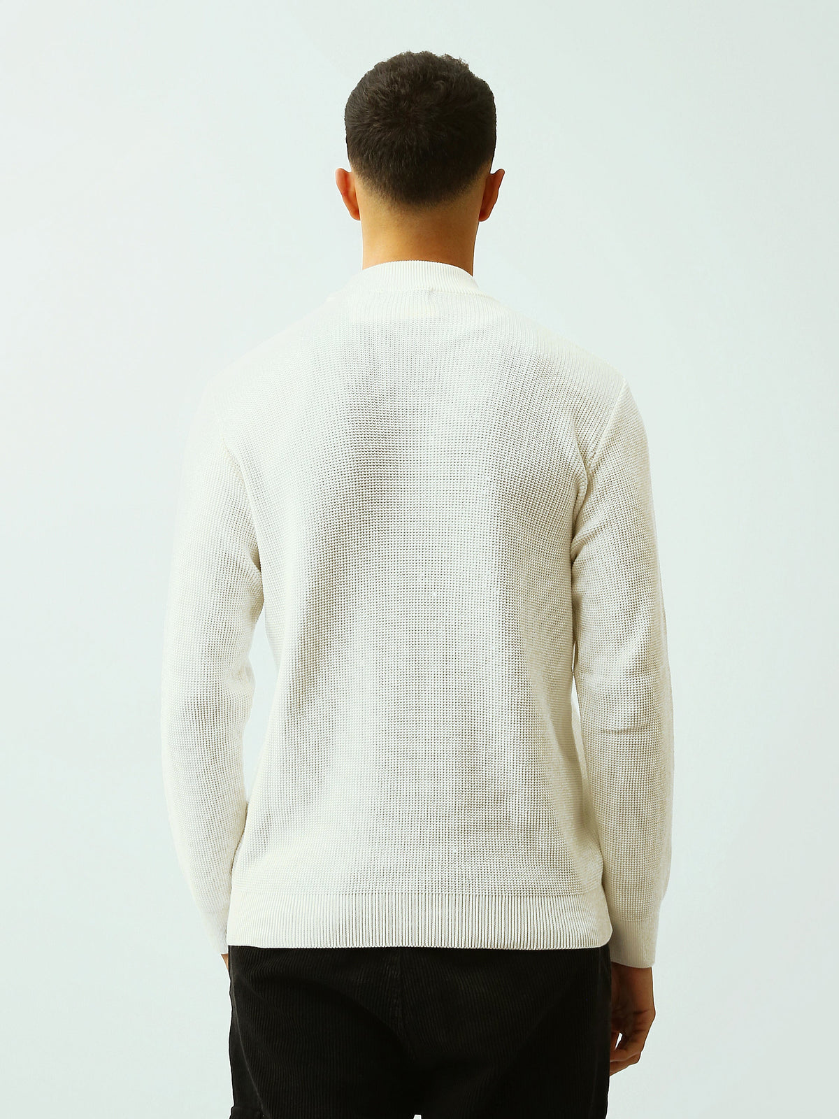 Pull Homme en Maille Texturée à Col Montant – Style Casual Chic - PUL26WPPH27935TM1