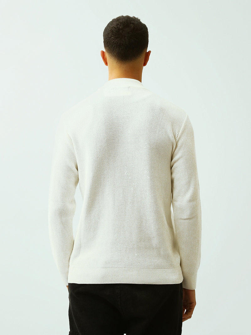 Pull Homme en Maille Texturée à Col Montant – Style Casual Chic - PUL26WPPH27935TM1