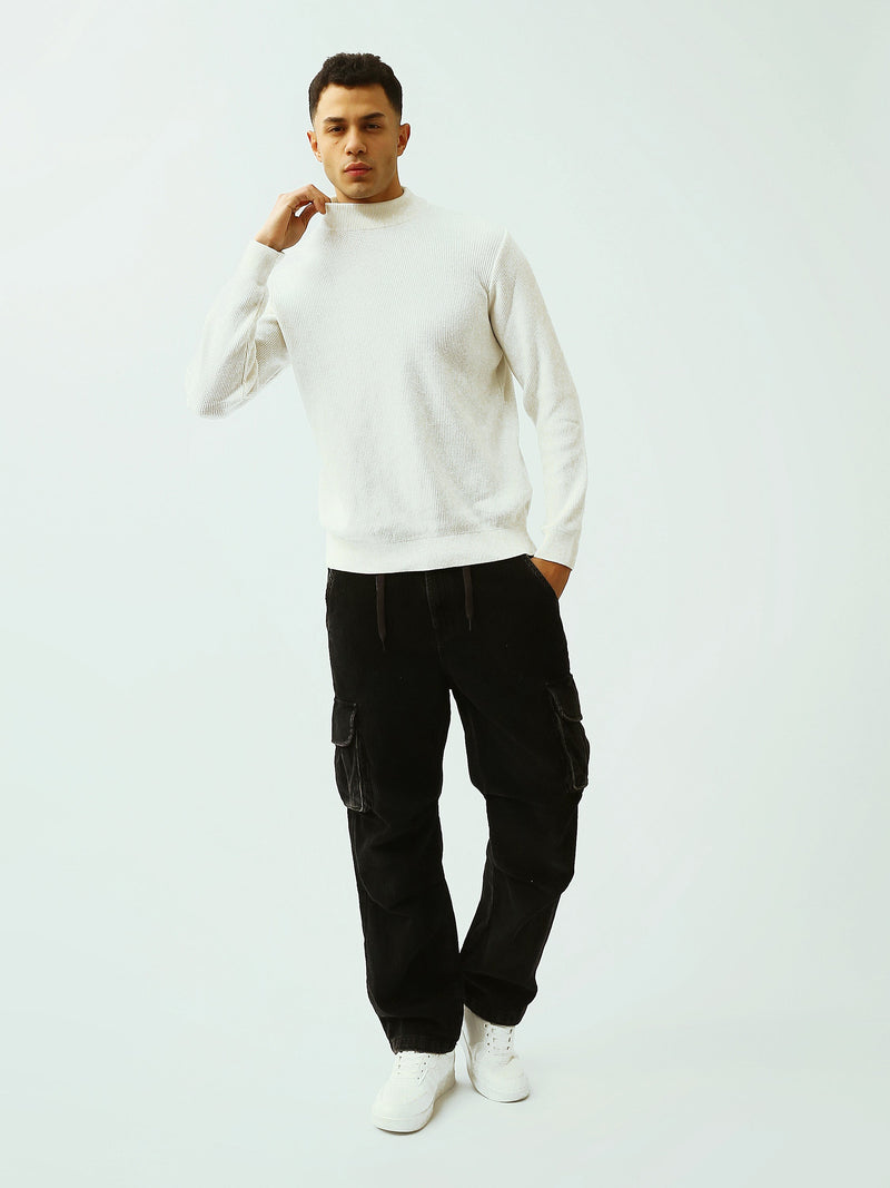 Pull Homme en Maille Texturée à Col Montant – Style Casual Chic - PUL26WPPH27935TM1