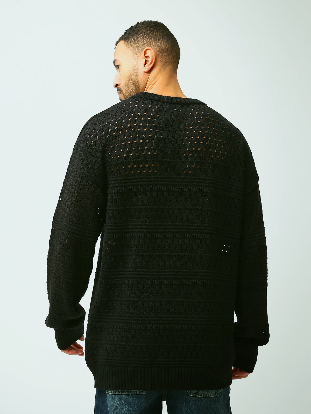 Pull Homme en Maille Ajourée à Col Rond – Style Casual Chic - PUL26WPPR27952TM1
