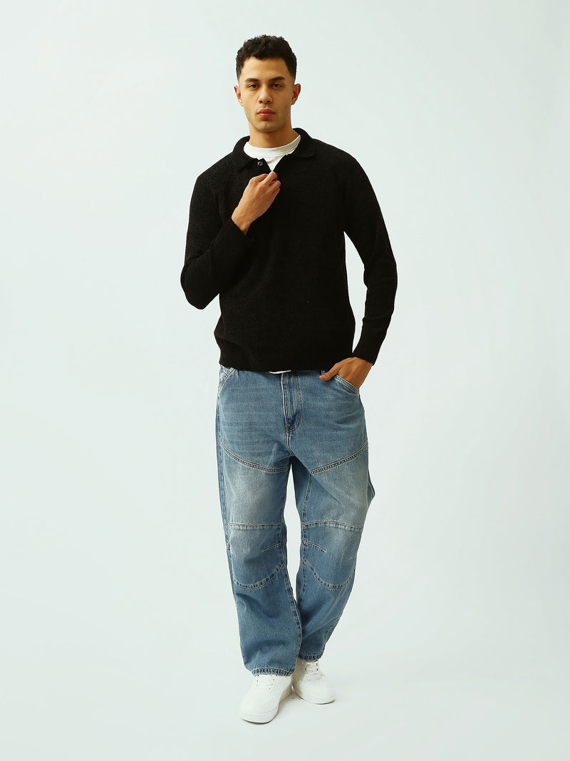 Pull Polo Homme en Maille à Manches Longues – Style Casual Chic - PUL26WPPS27878TM1