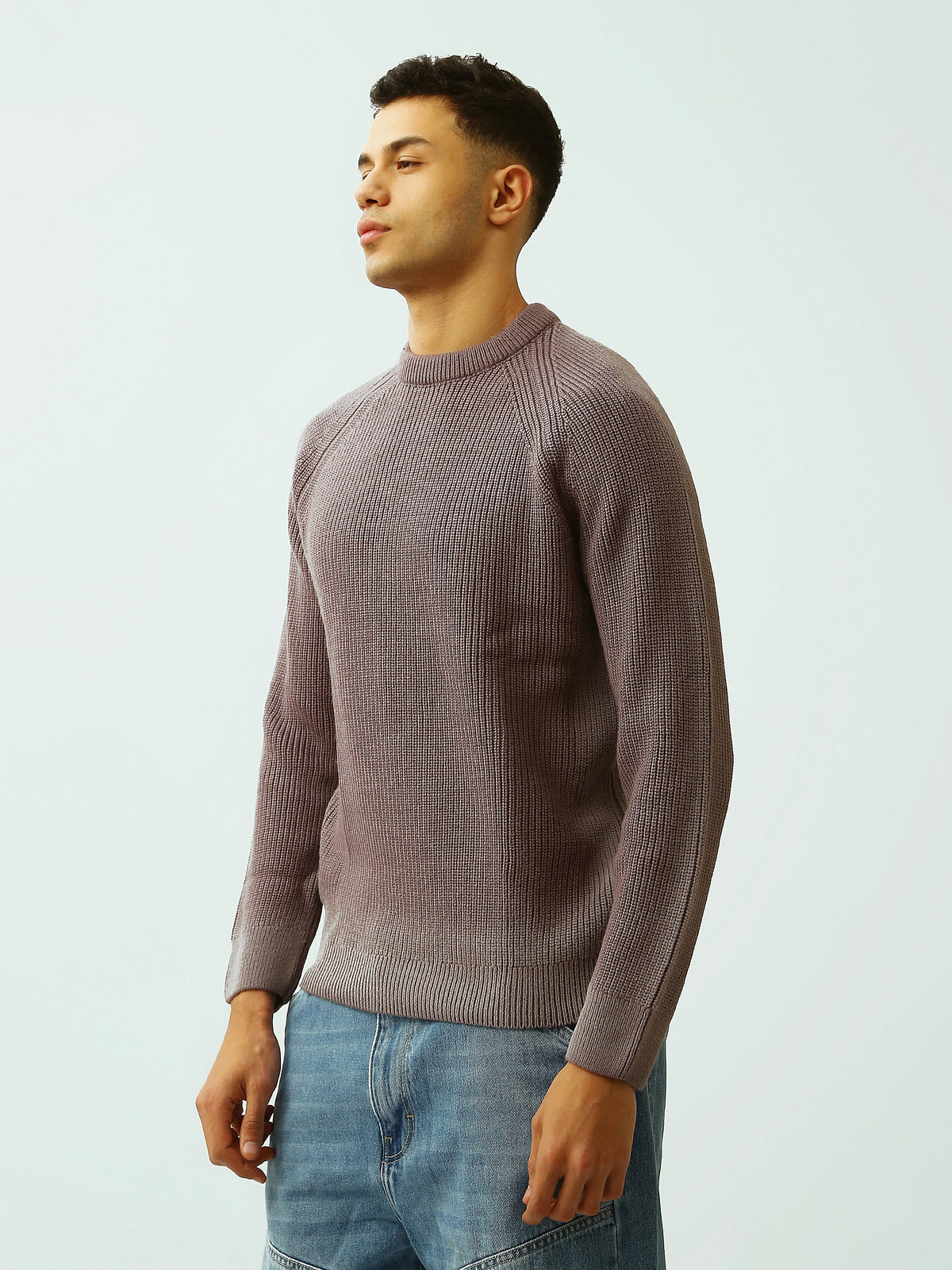 Pull Homme en Maille Côtelée à Col Rond – Style Casual Chic - PUL26WPXR27923TM1