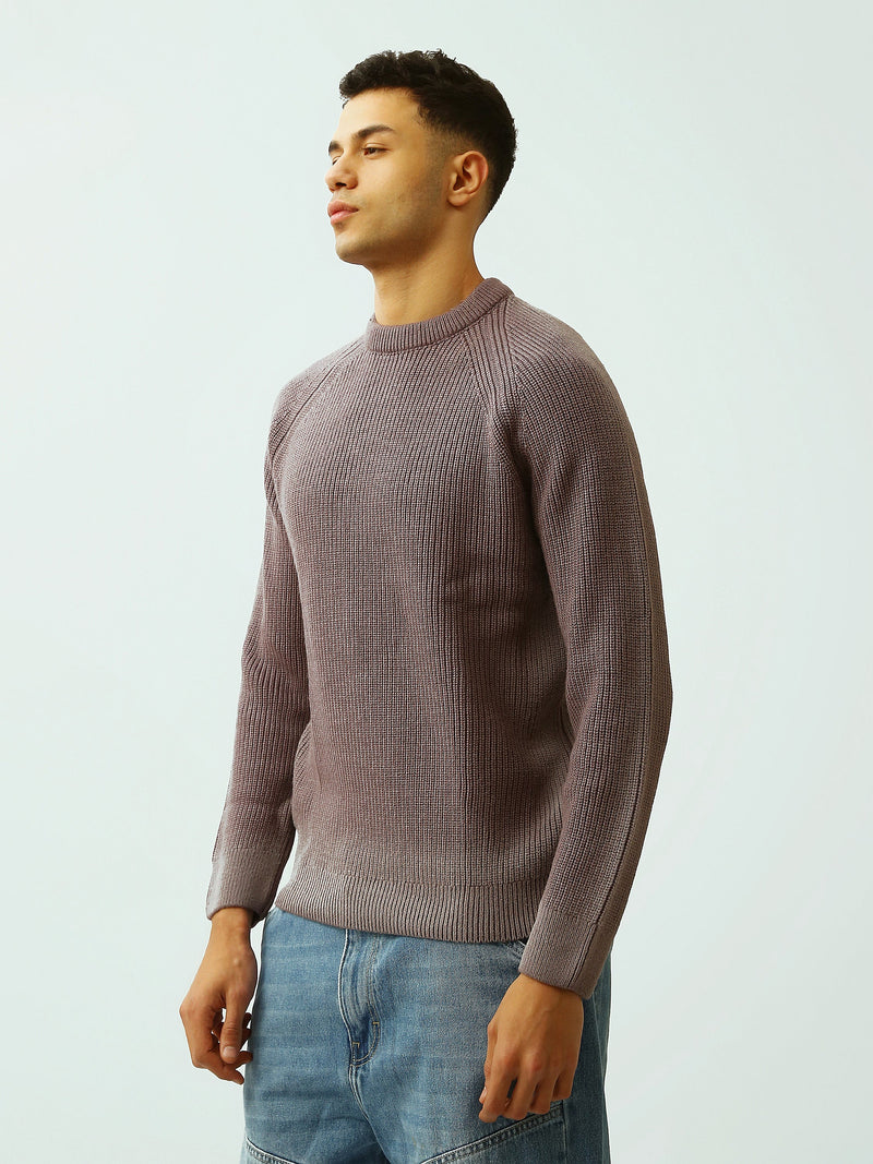 Pull Homme en Maille Côtelée à Col Rond – Style Casual Chic - PUL26WPXR27923TM1